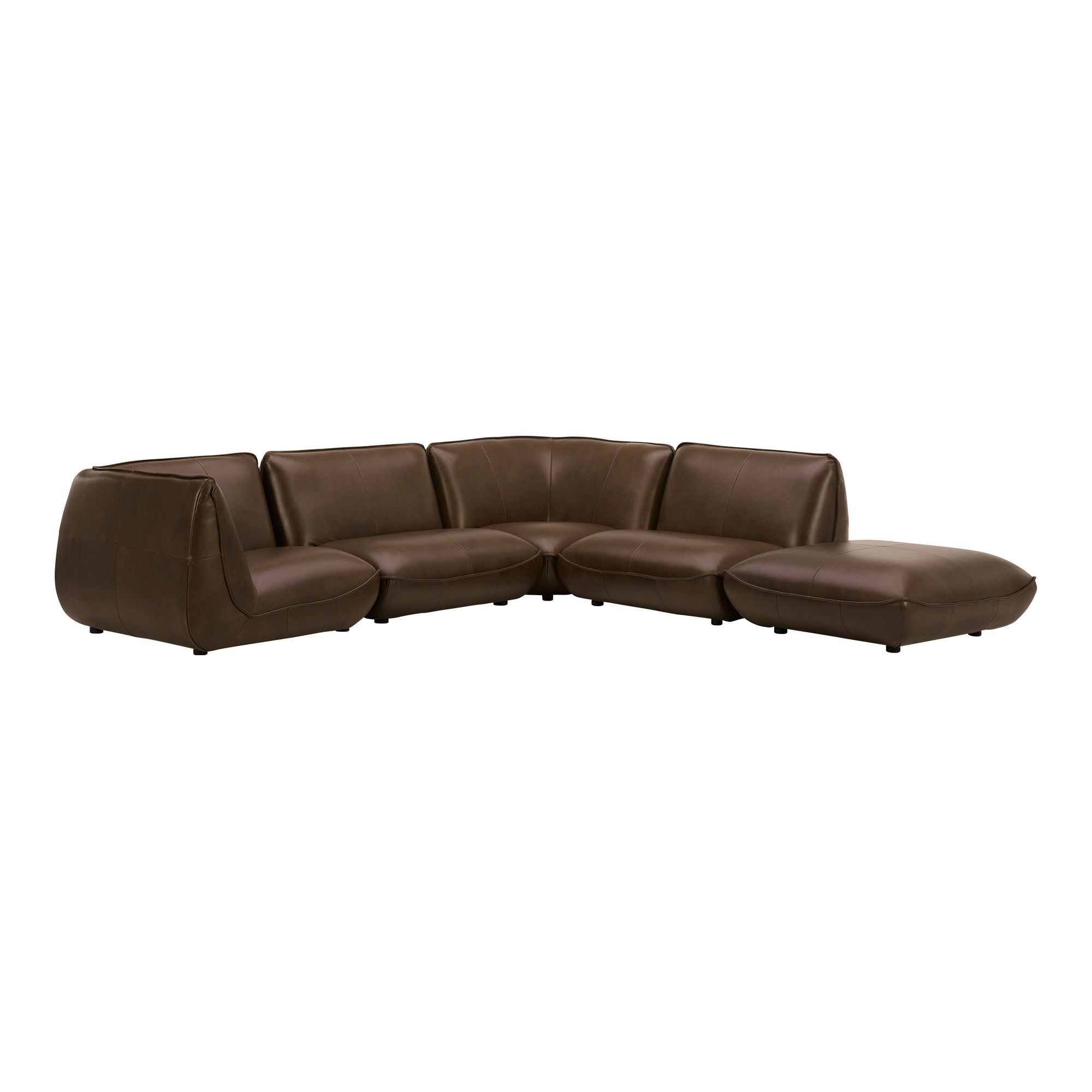 Brown Leather Modular Sectional - Zeppelin Dream, Comfy