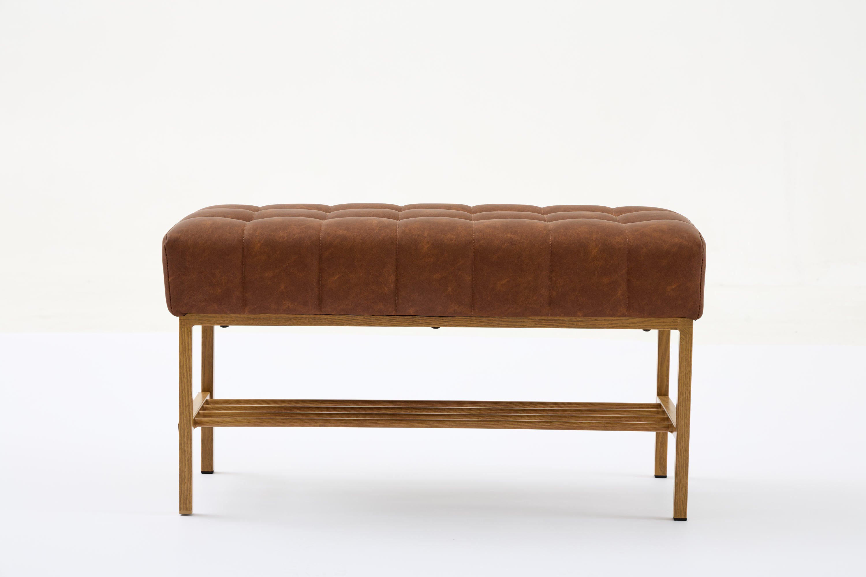 Retro Bed Bench w/ Shelf, 300 LB