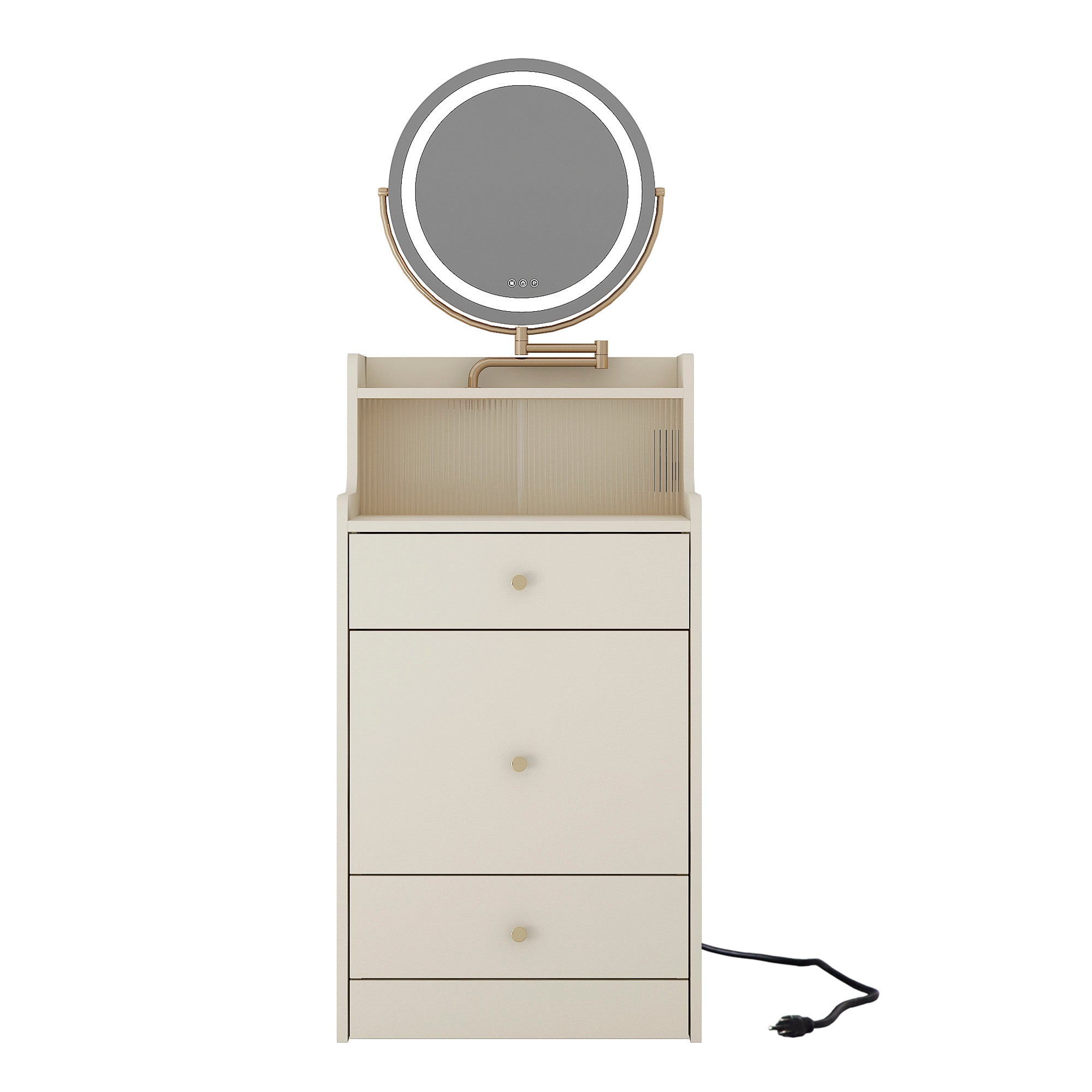 3-in-1 Vanity Desk with Mirror & Light-American Furniture Outlet