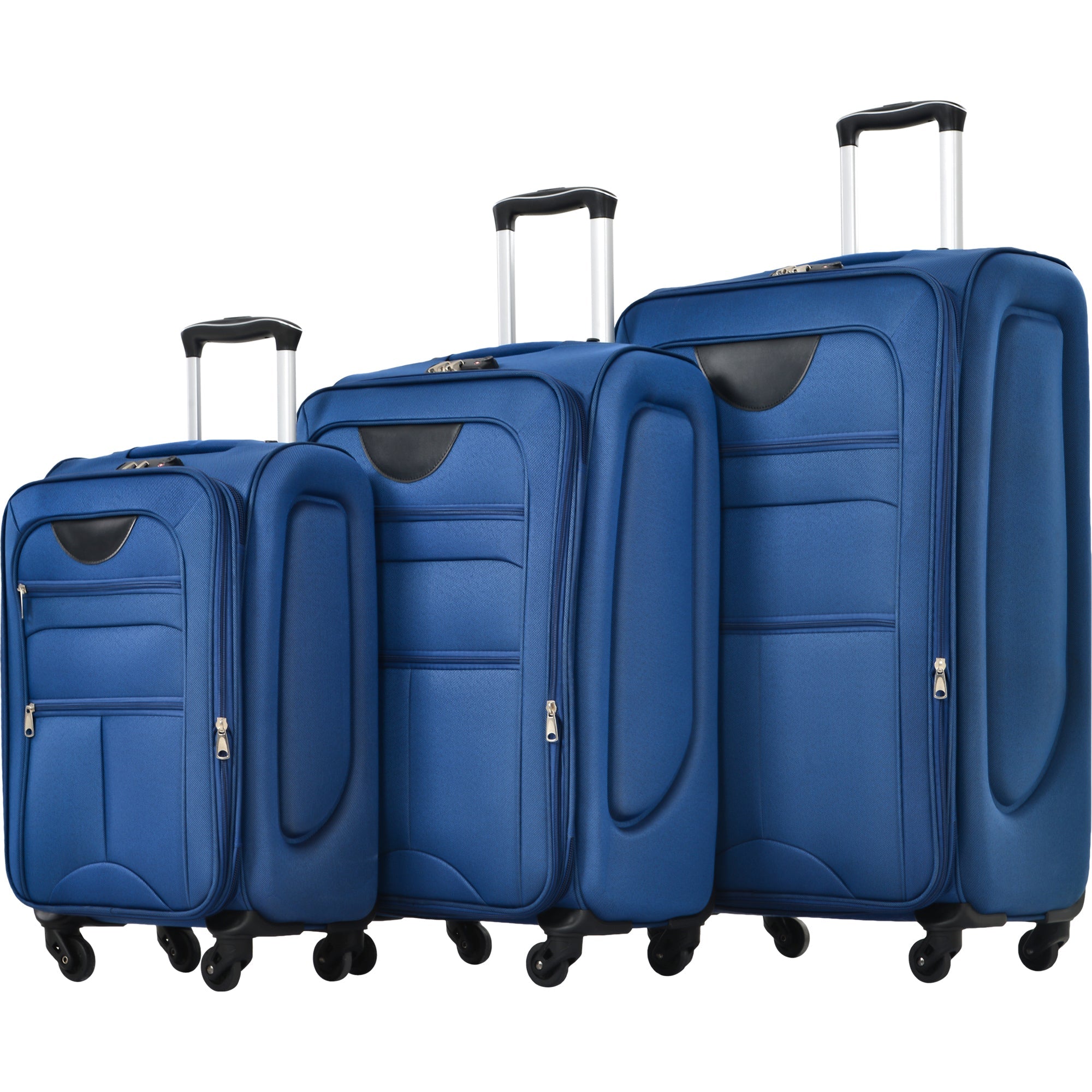 3-Piece Softside Luggage Set: Expandable, Lightweight Spinner Blue