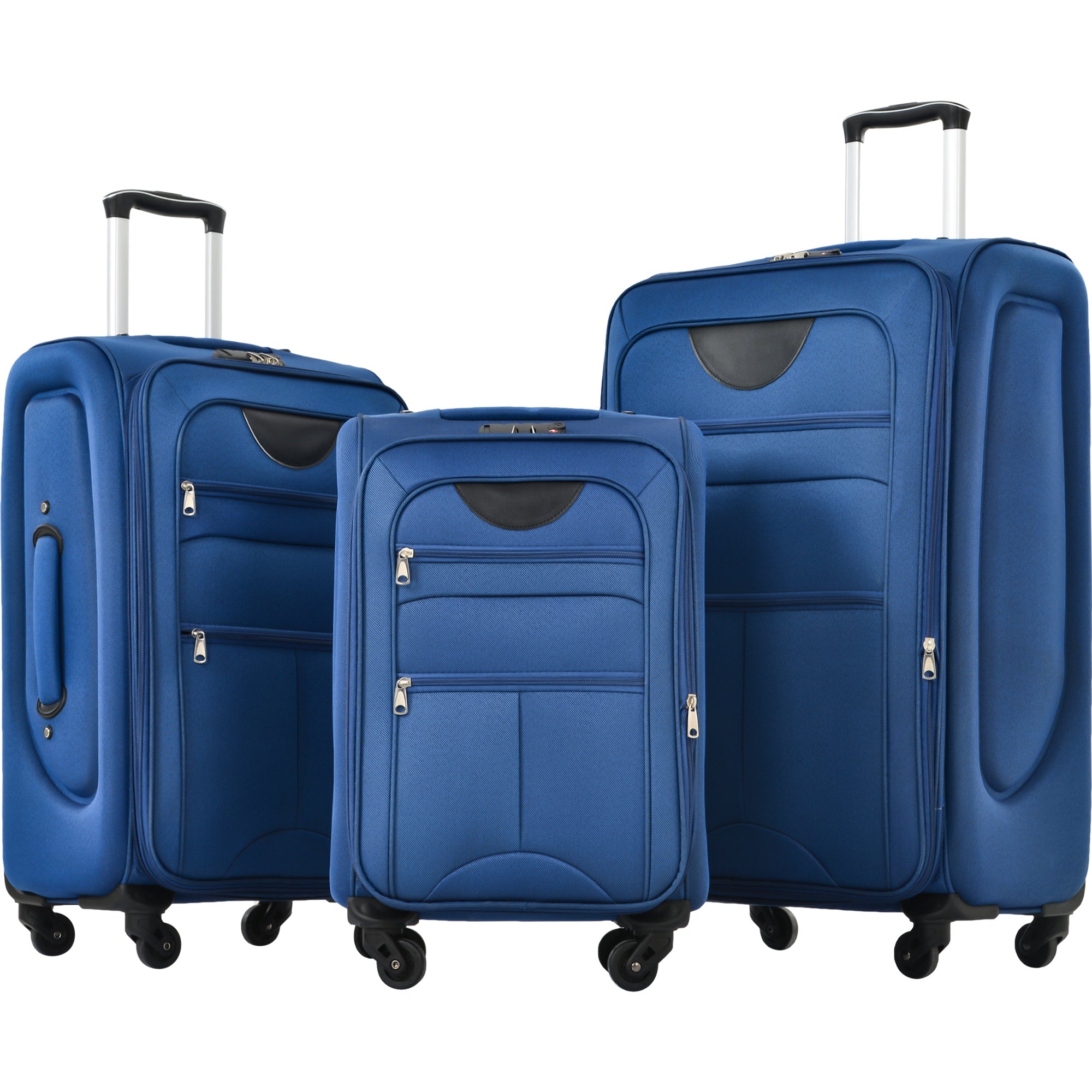 3-Piece Softside Luggage Set: Expandable, Lightweight Spinner Blue