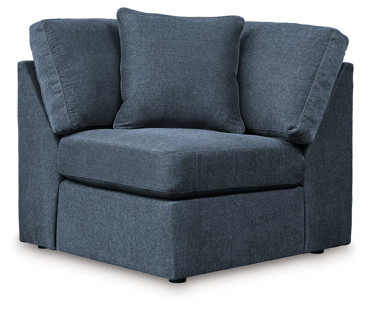 Modmax ink wedge sectional seat with upholstered arms and square front base, blue
