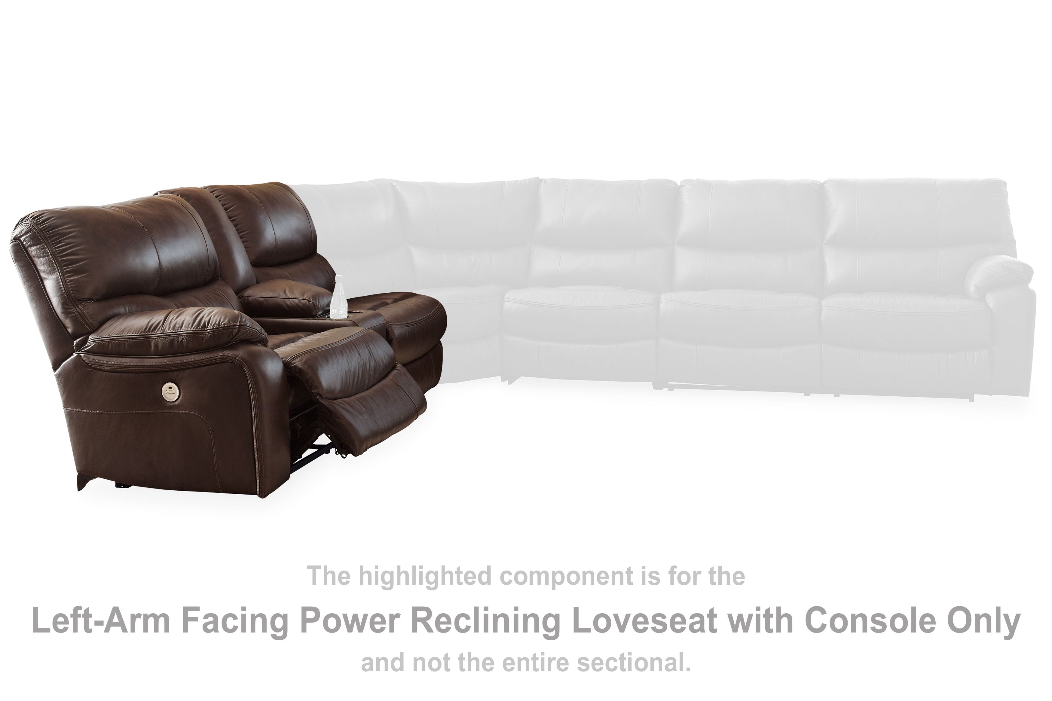 Family Circle - Dark Brown - Laf Dbl Power Reclining Loveseat with Console