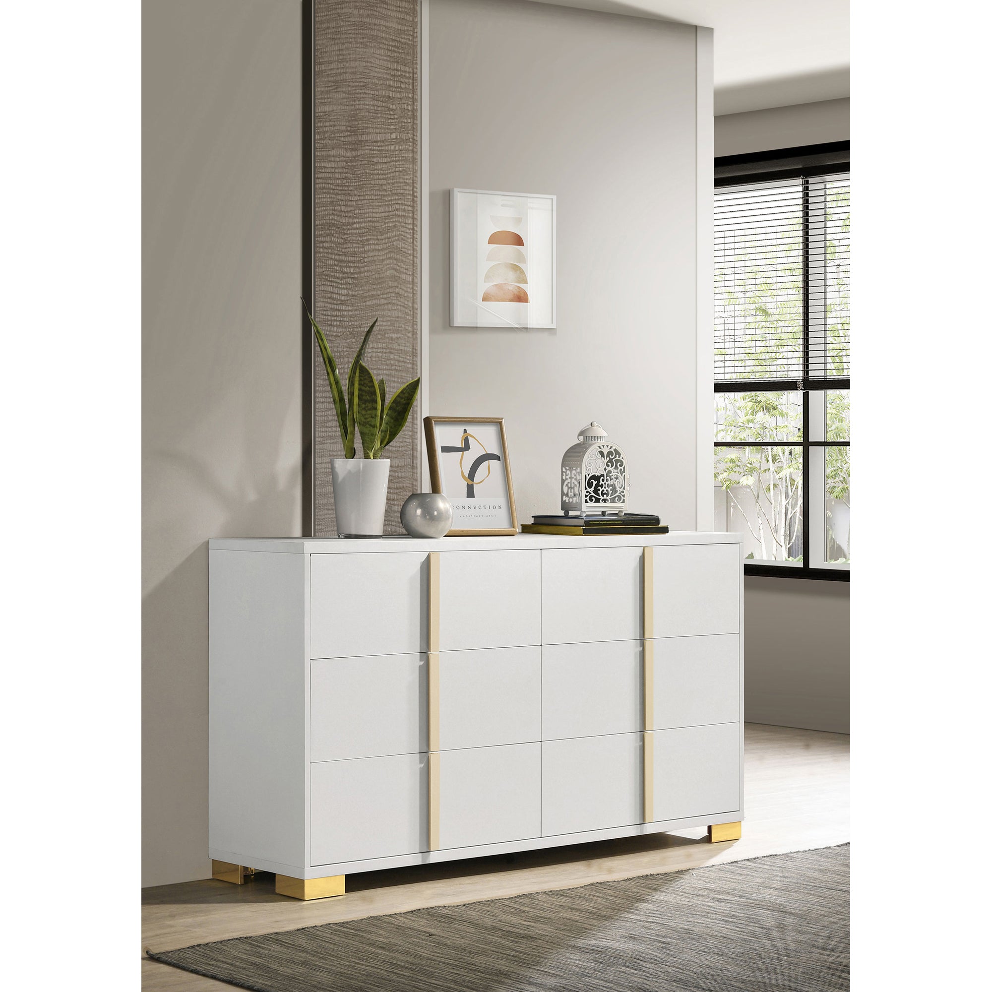 Medici White 6-Drawer Dresser | Elegant Bedroom Storage