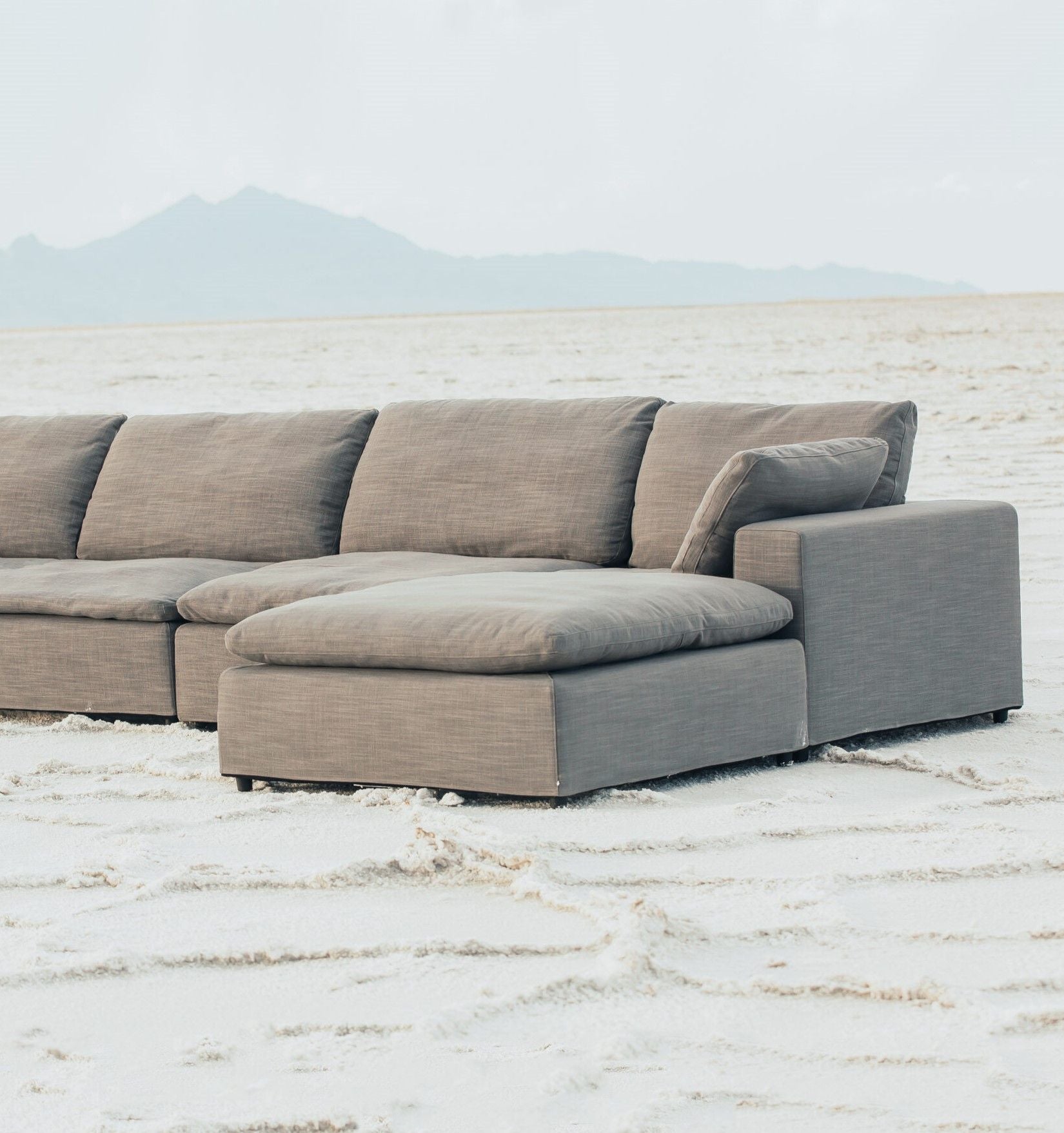 Modern Living Room Ottoman, Premium Fabric Upholstered Ottoman With Plush Seat Cushion