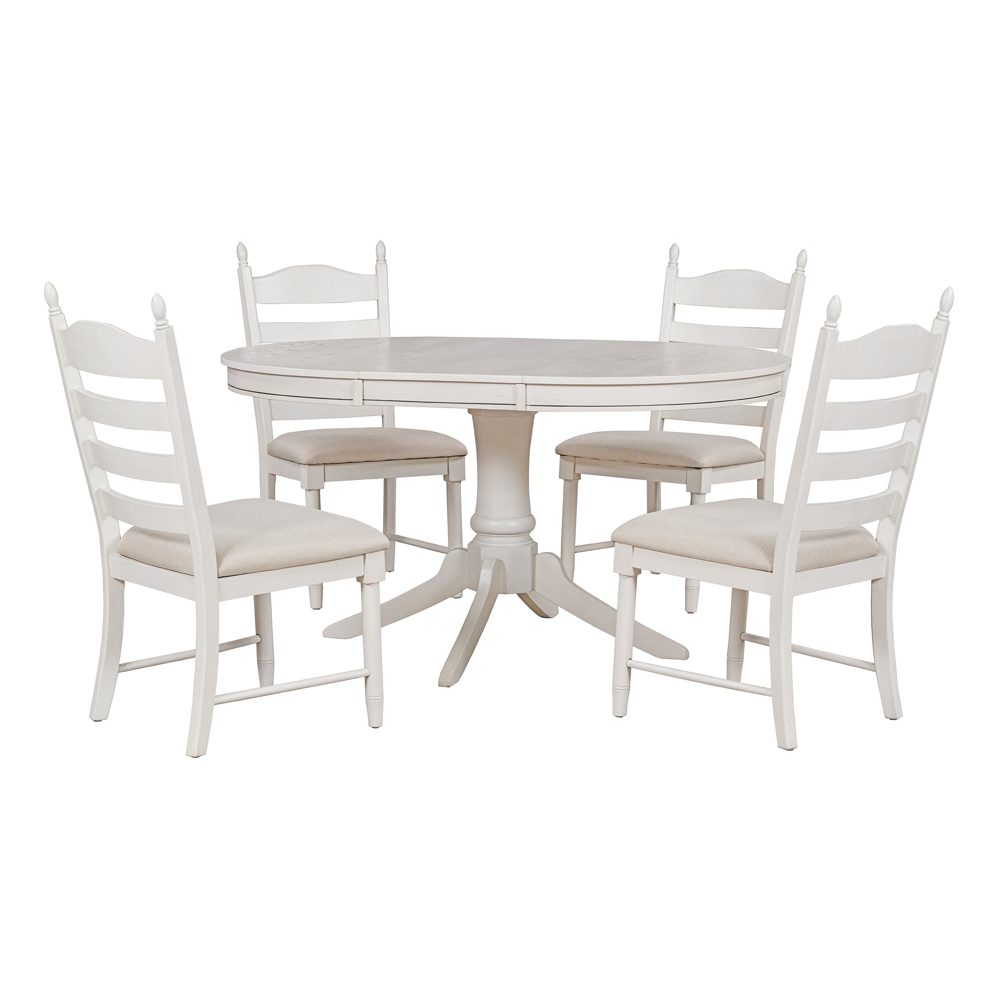 5-Pc Retro Extendable Dining Set, Antique White