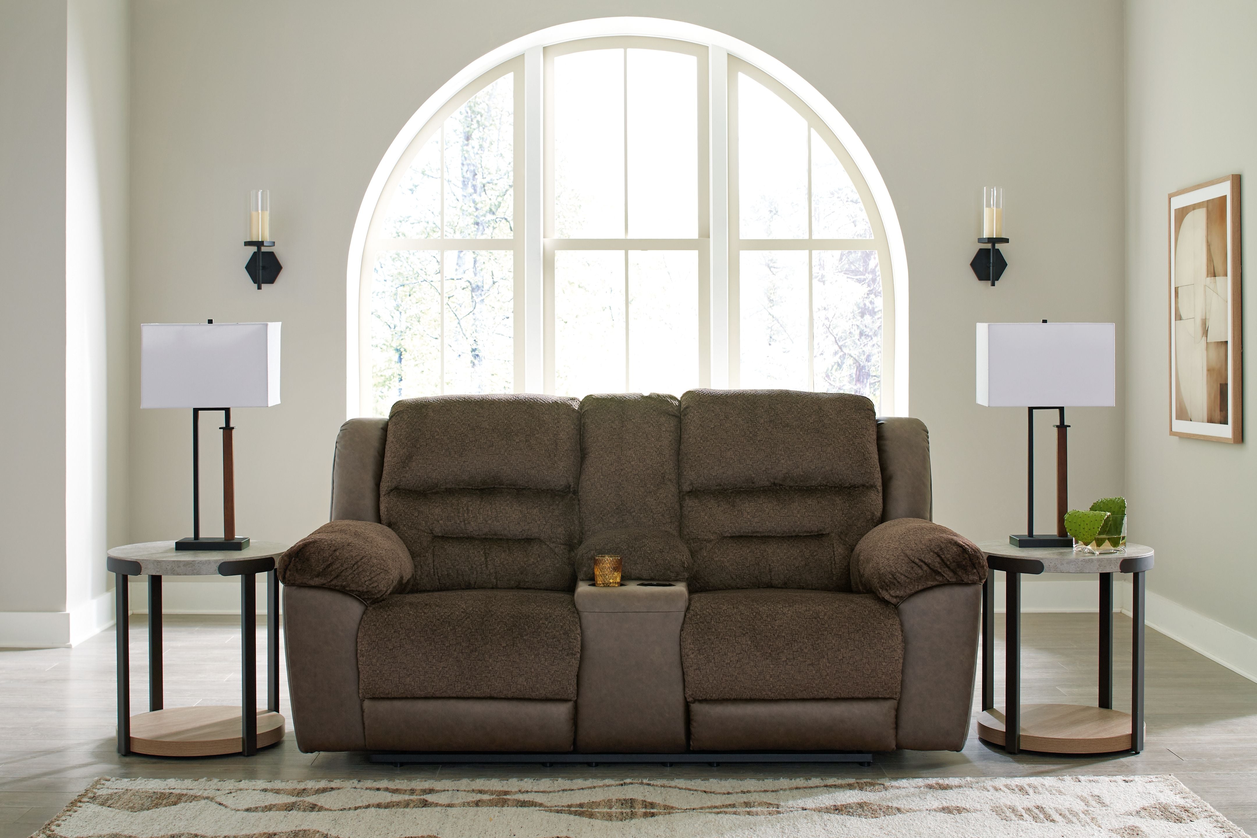 Dorman - Chocolate - Dbl Reclining Loveseat with Console