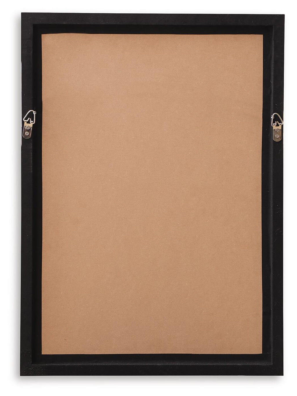 Black wall art frame with blank beige backing panel