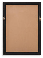 Black wall art frame with blank beige backing panel