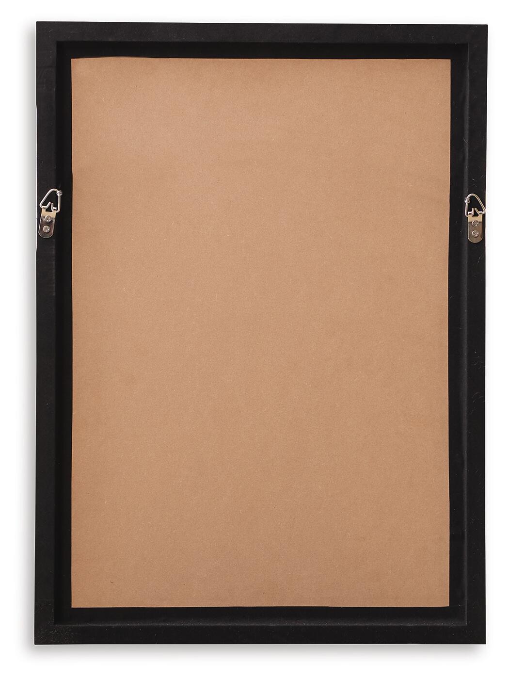 Black wall art frame with blank beige backing panel