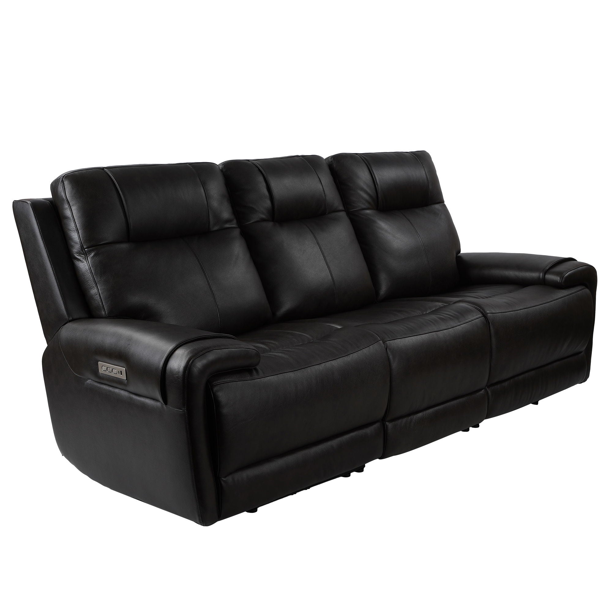 Trevor Triple Power Sofa | Genuine Leather | Lumbar Support | Adjustable Headrest | USB & Type C Charge Port | Middle Armless Chair Stationary