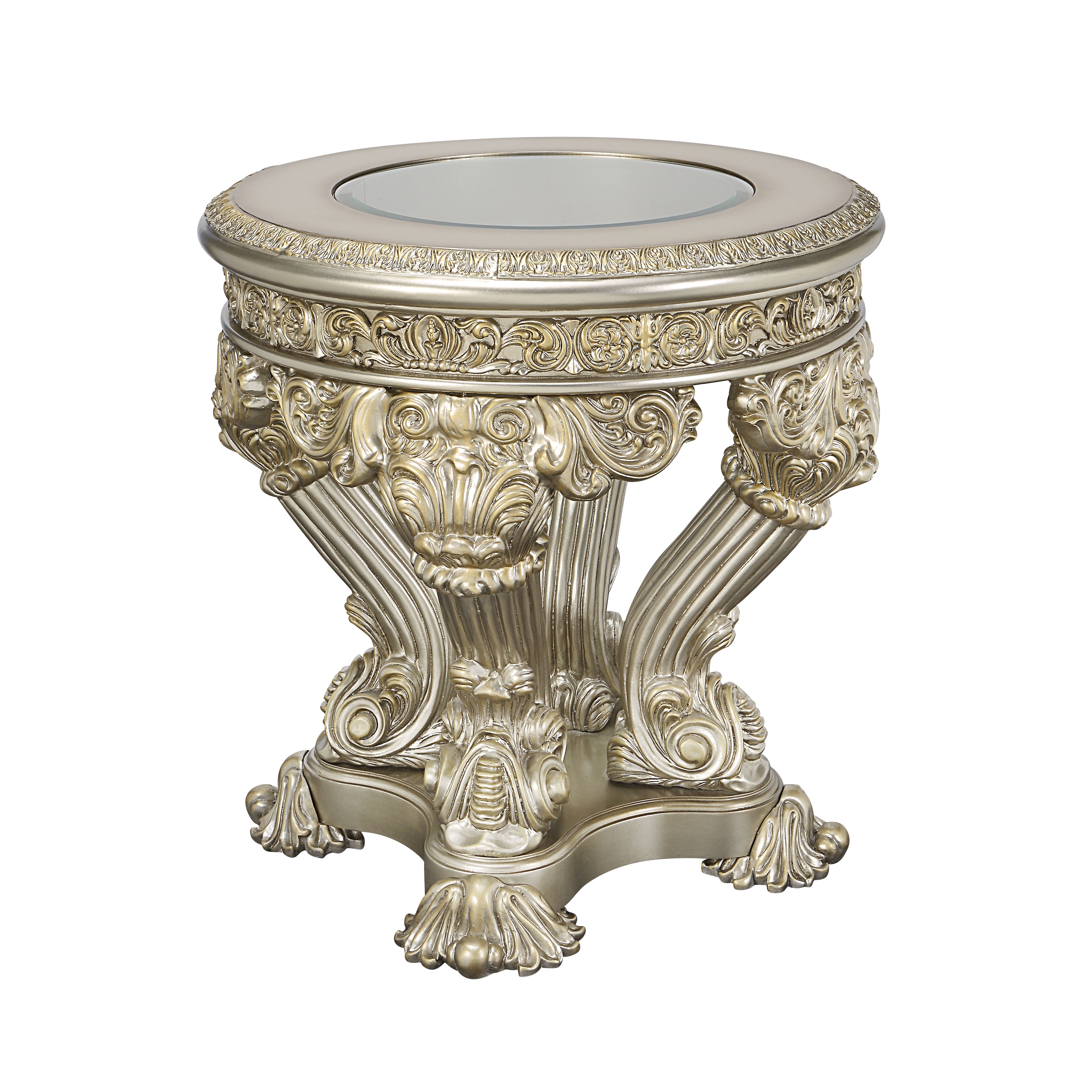 Acme Danae End Table Champagne & Gold Finish