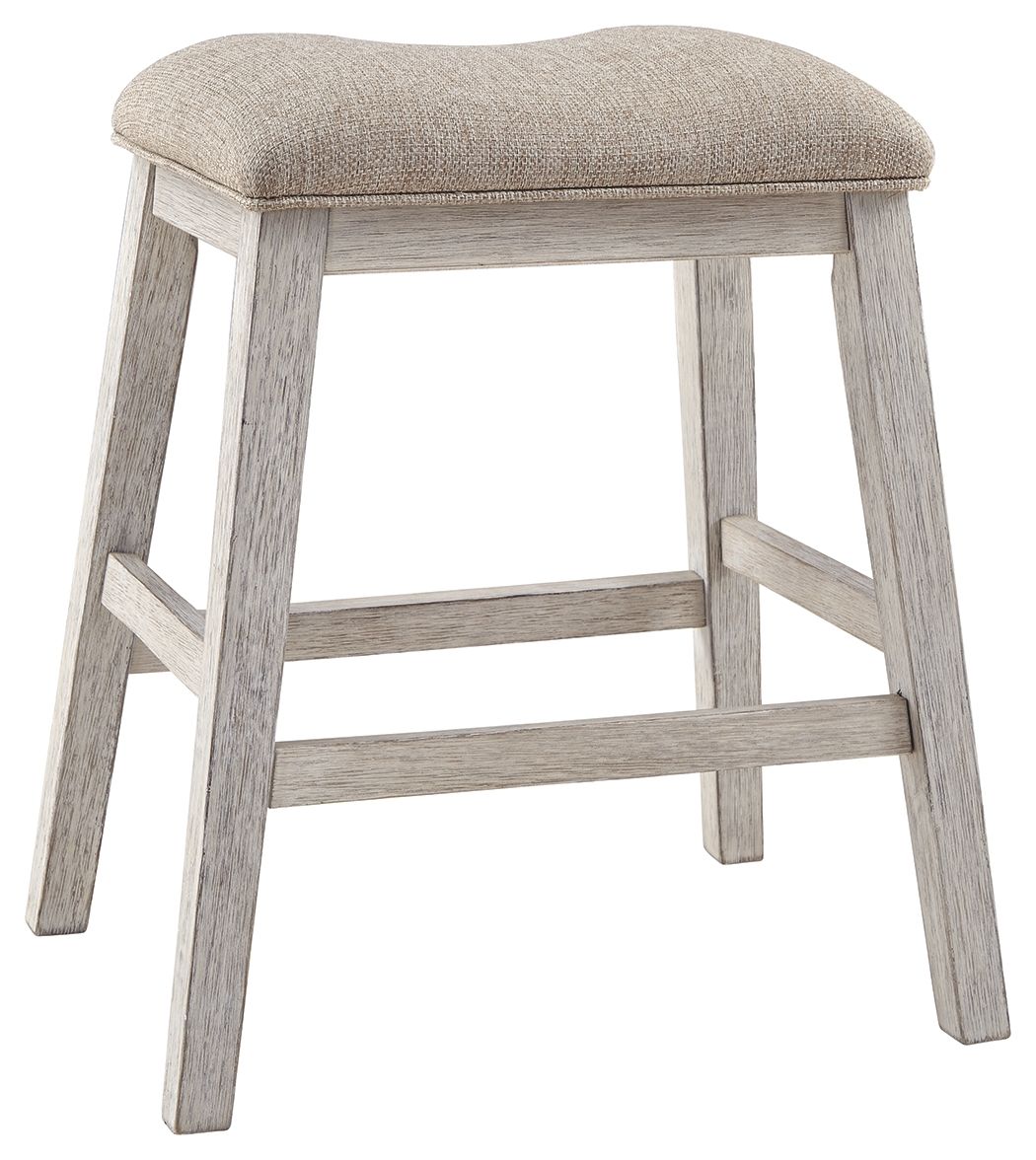 Skempton White Upholstered Stool (Set of 2) - Vanity Stool