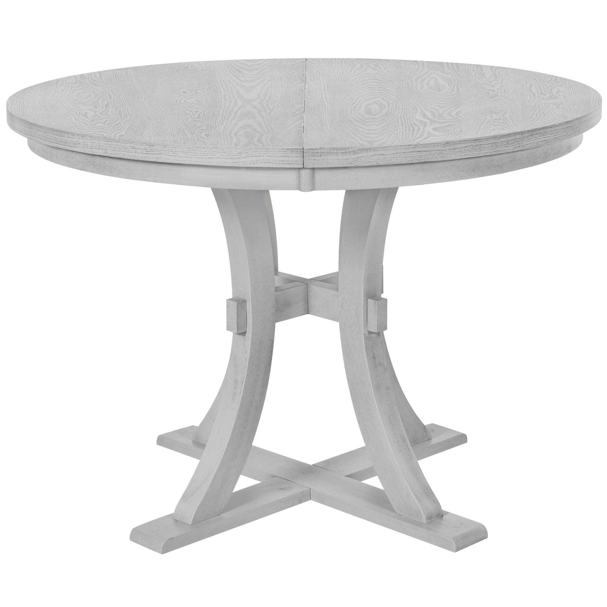 5-Piece Rustic Round Dining Set - Gray