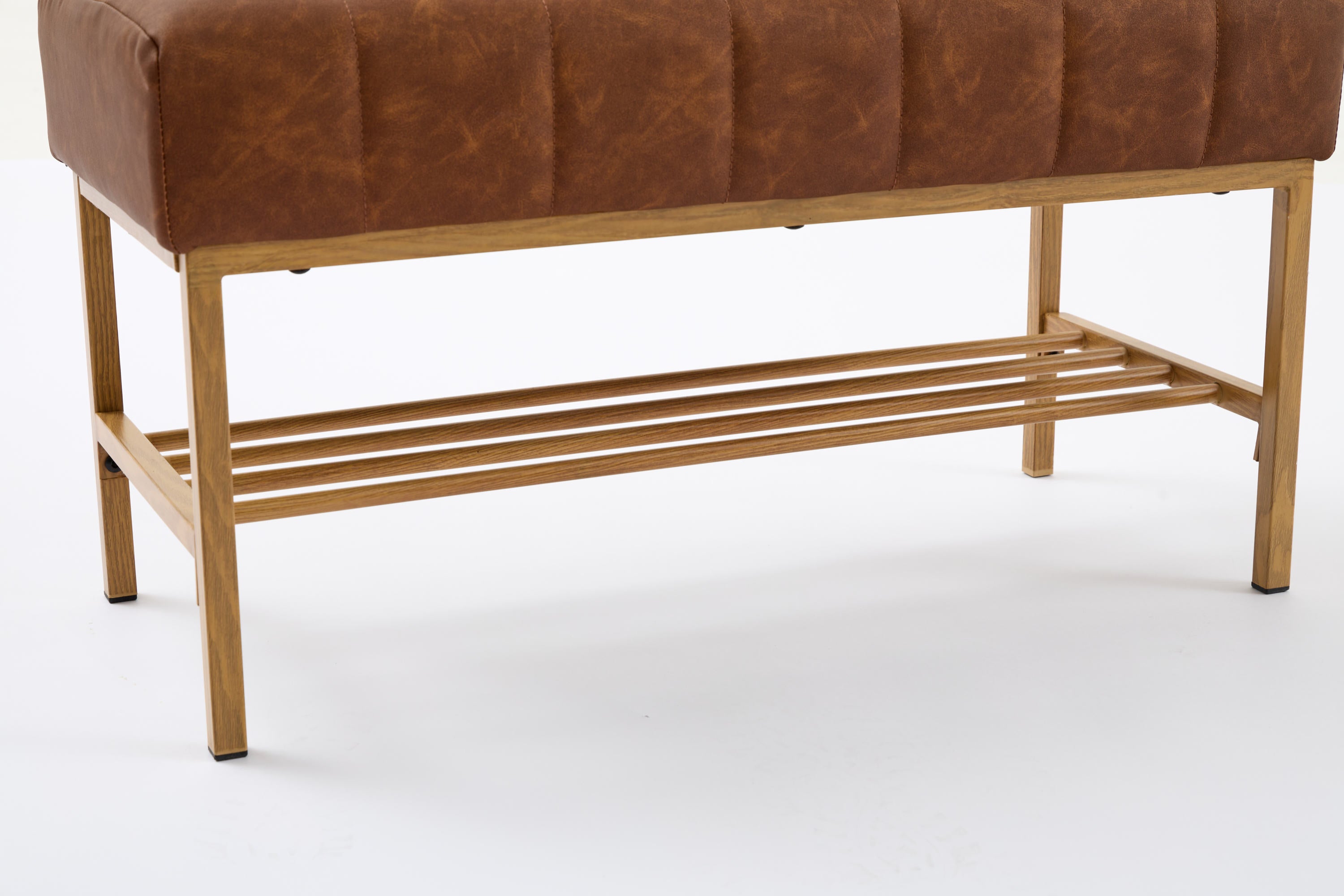 Retro Bed Bench w/ Shelf, 300 LB