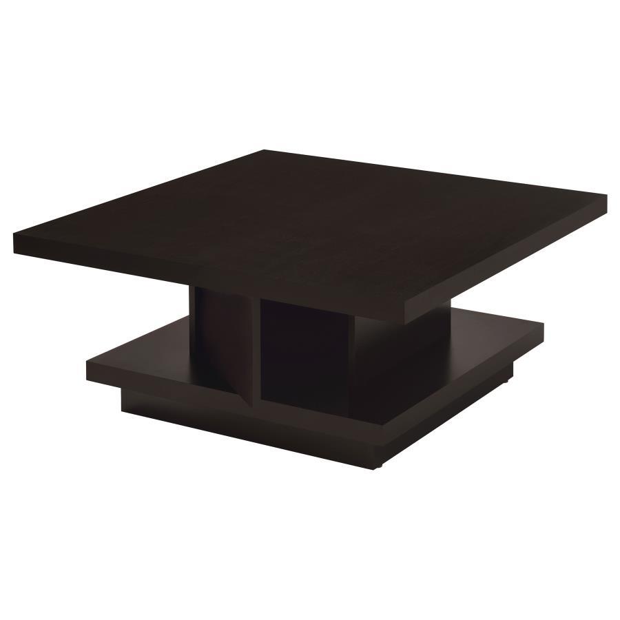 Reston - Pedestal Square Coffee Table - Cappuccino