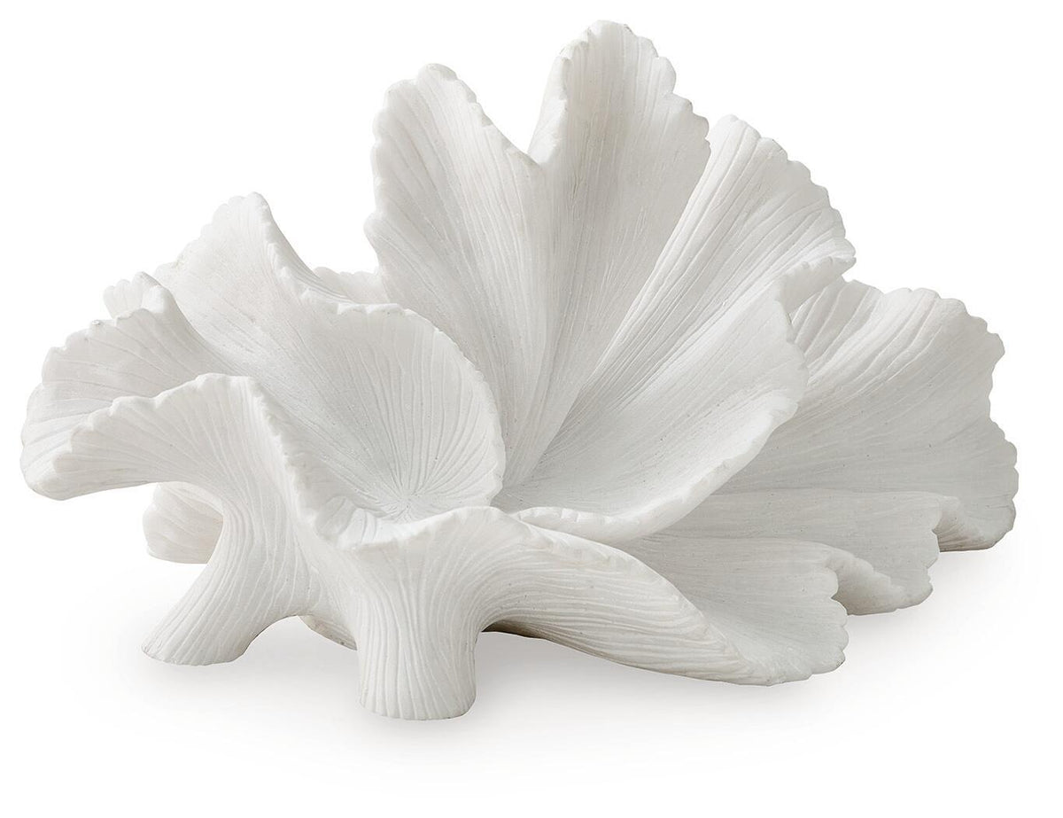 White coral-style sculptural decor with layered petal-like shapes