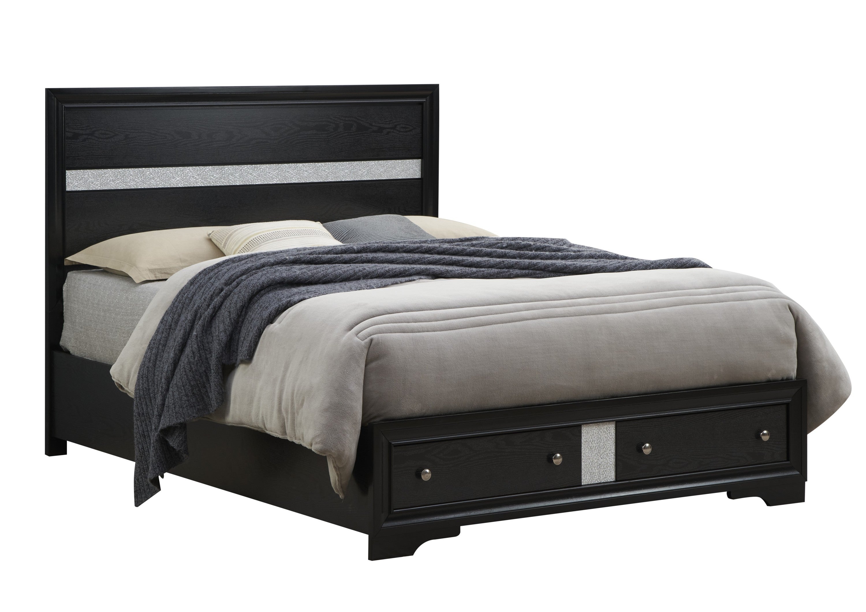 Madrid Black King Bed G02350B-KB - Modern Bedroom Furniture