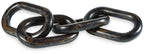 Black chain sculpture with three interlocking oval links, dark finish