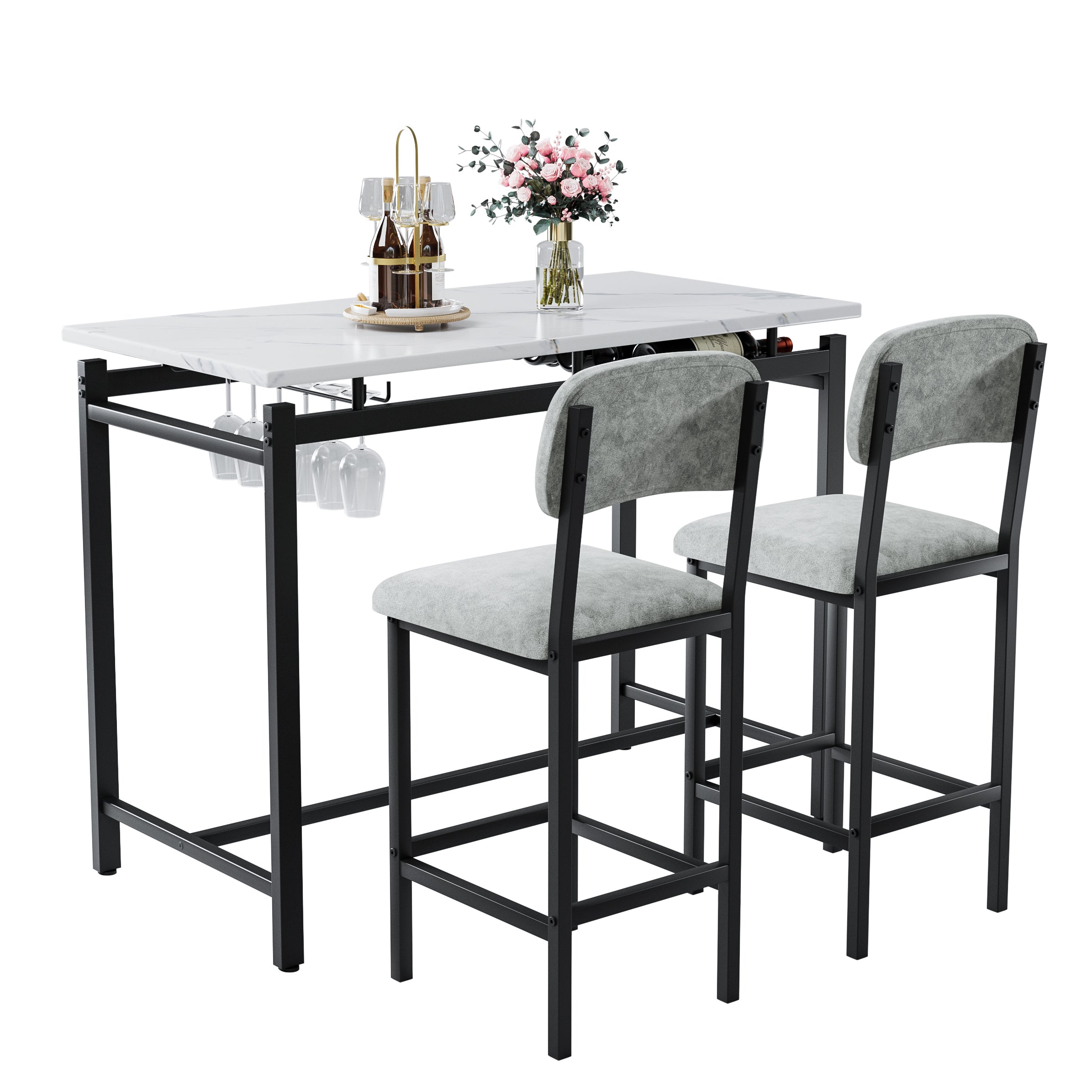 3 Piece Dining Table Set for Small Spaces
