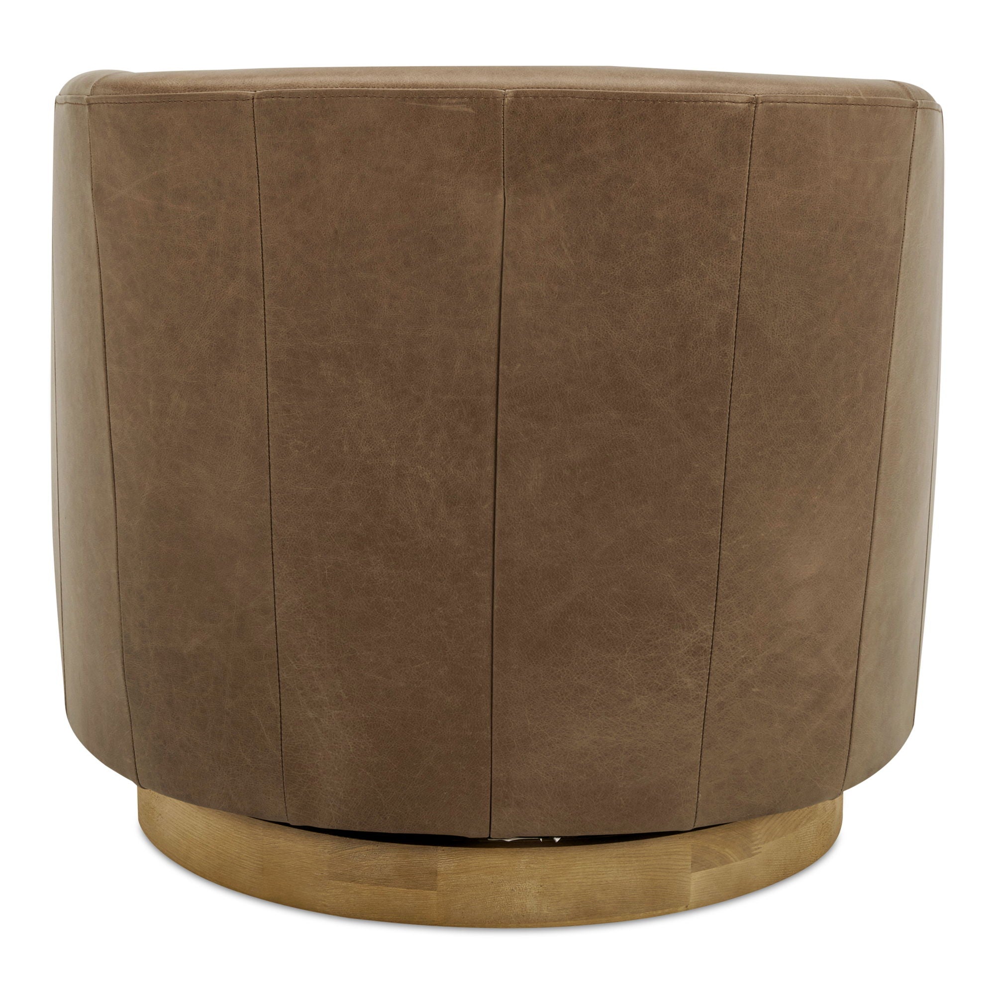 Oscy - Leather Swivel Chair - Tan