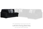 L-shaped sectional sofa with extended chaise and tufted ribbed upholstery