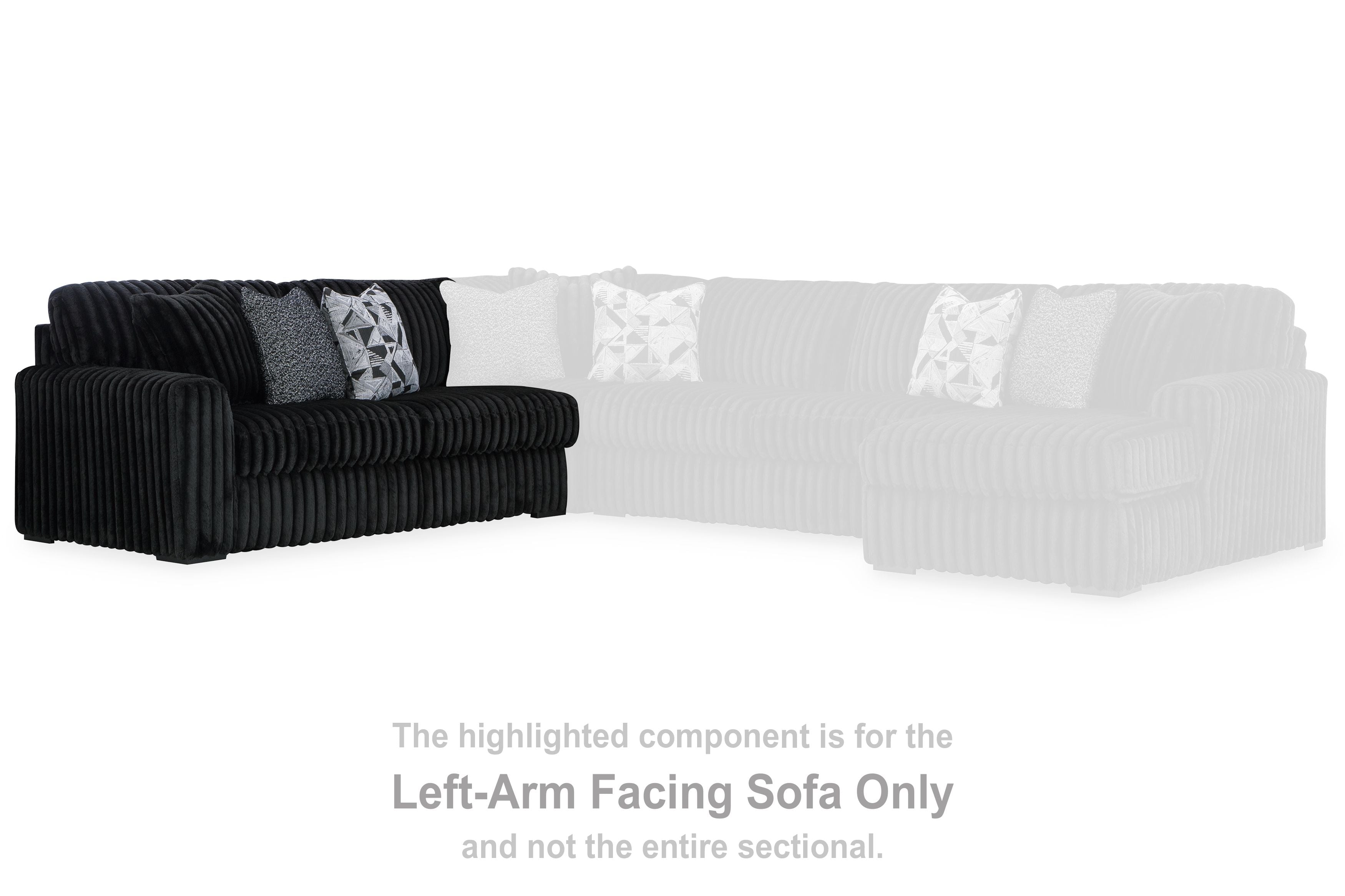 L-shaped sectional sofa with extended chaise and tufted ribbed upholstery