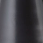 Black metal lamp shade close-up with smooth brushed surface