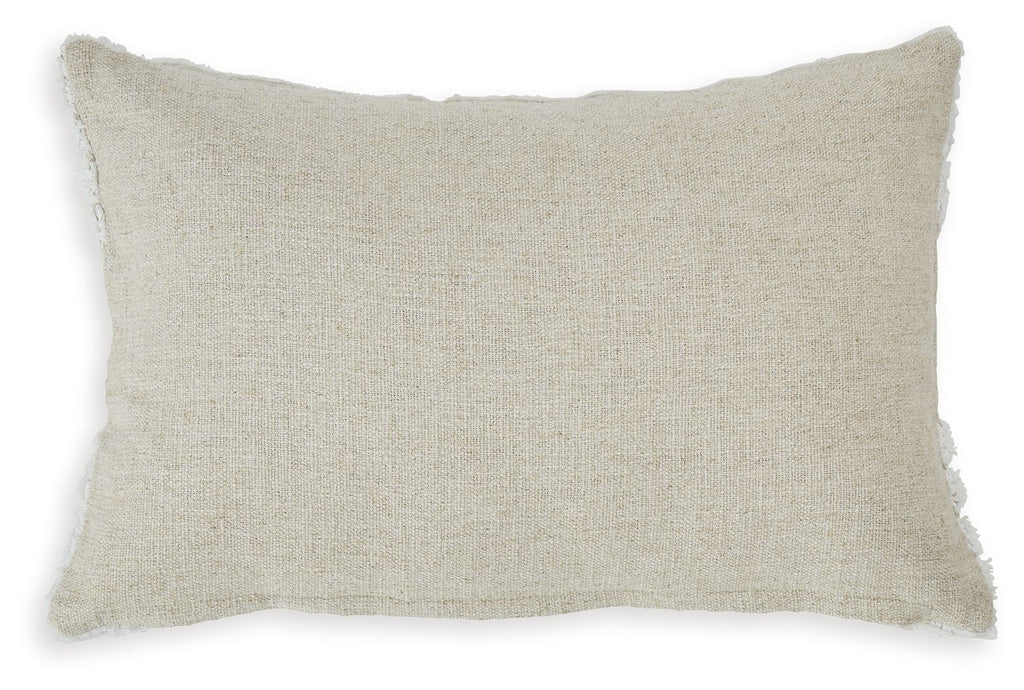 Textured beige rectangular pillow cover