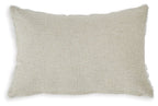 Textured beige rectangular pillow cover