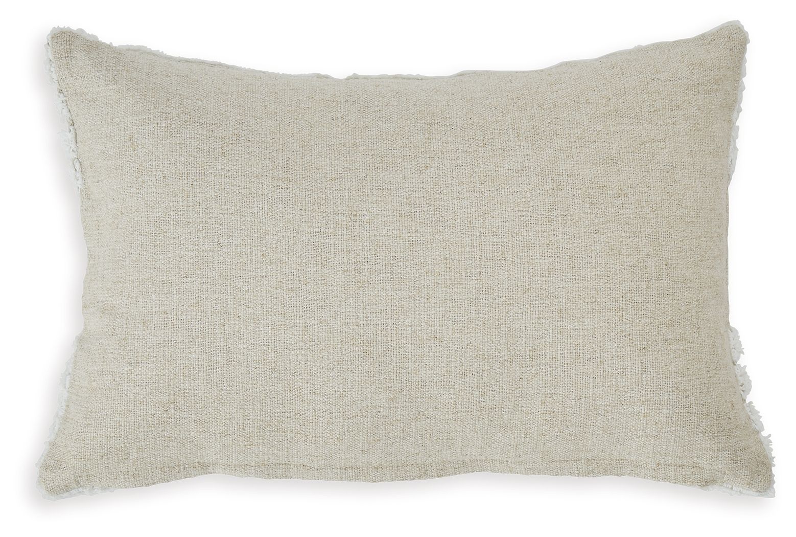 Textured beige rectangular pillow cover