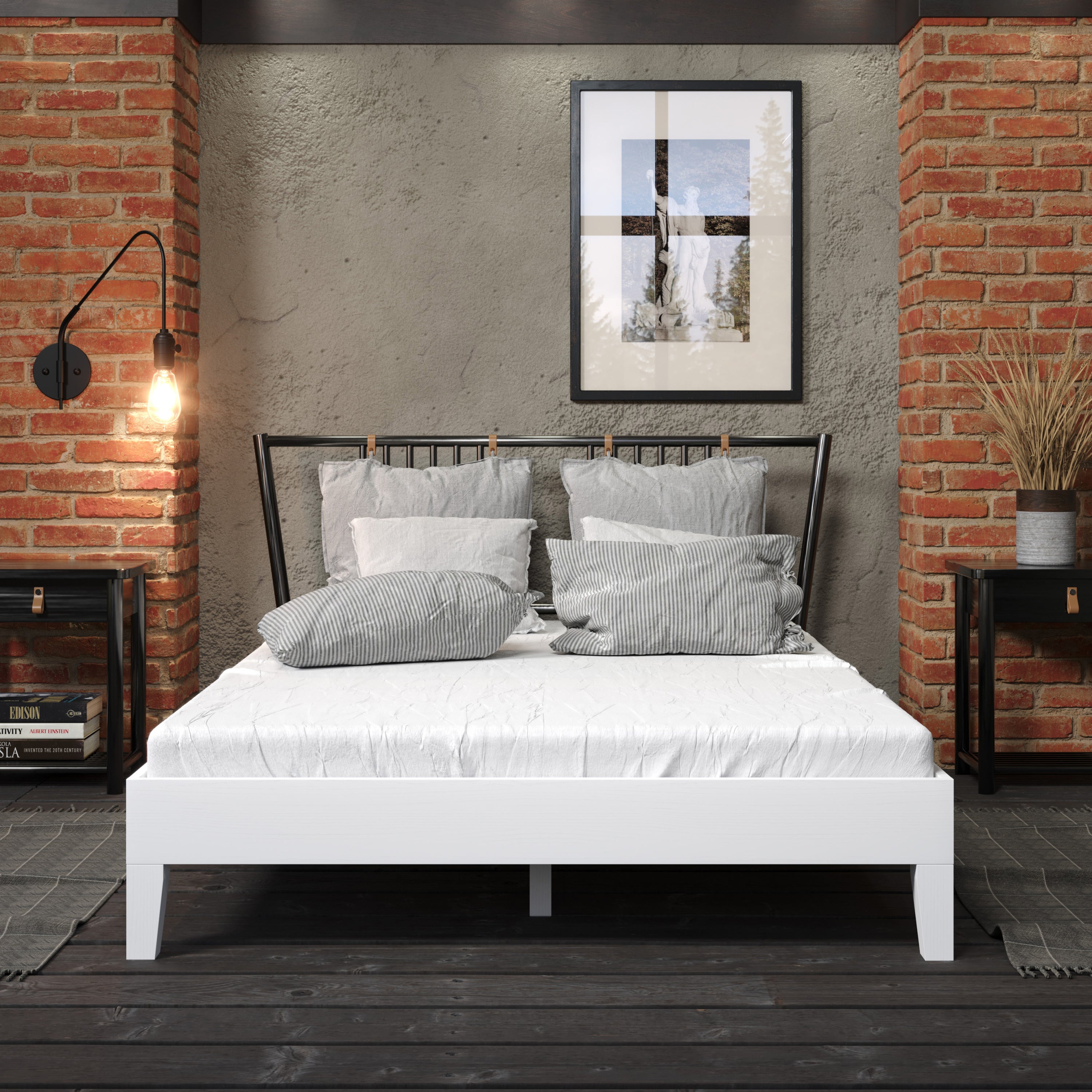 Nix Full Platform Bed - White