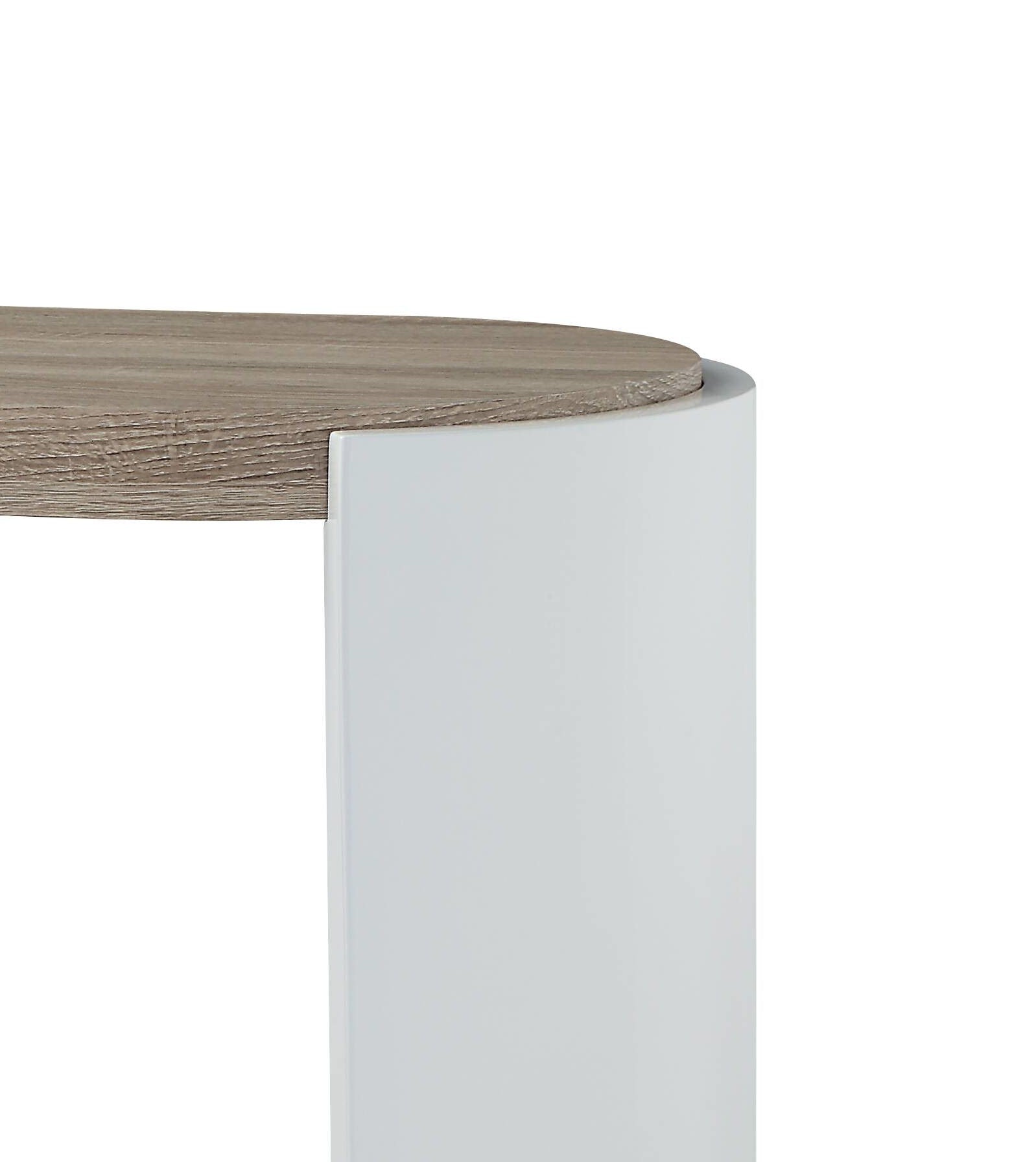Acme Zoma Sofa Table, White High Gloss & Oak Finish Lv02416
