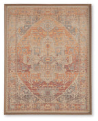 Framed wall art featuring centered geometric medallion in red, orange, gray, and blue