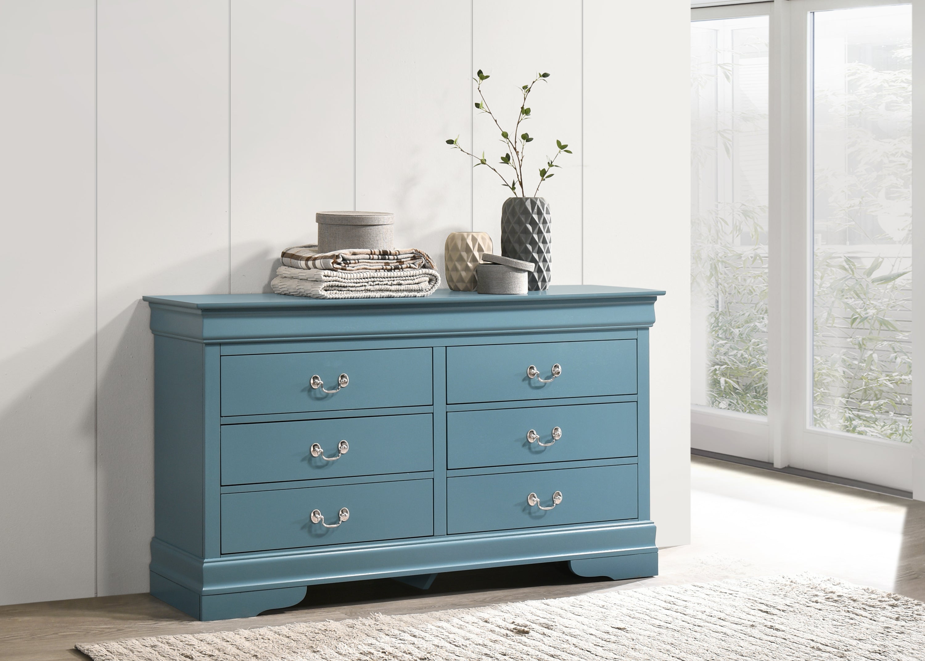 Teal Traditional Dresser: Charming Bedroom Furniture