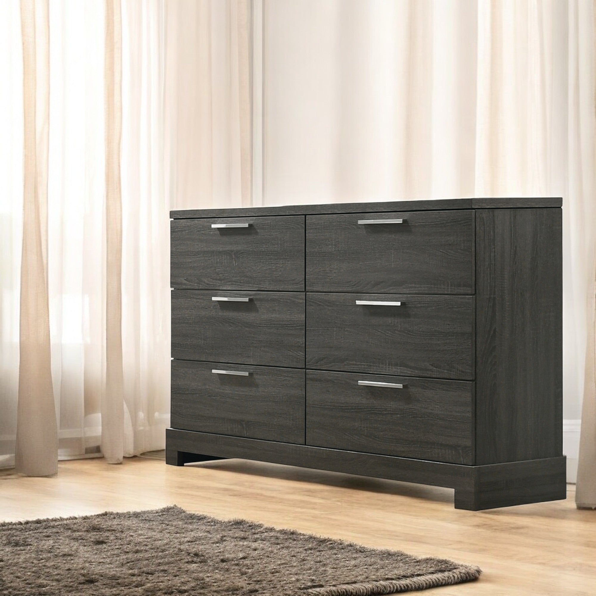 Lantha Gray Oak Dresser - Modern Bedroom Storage Furniture