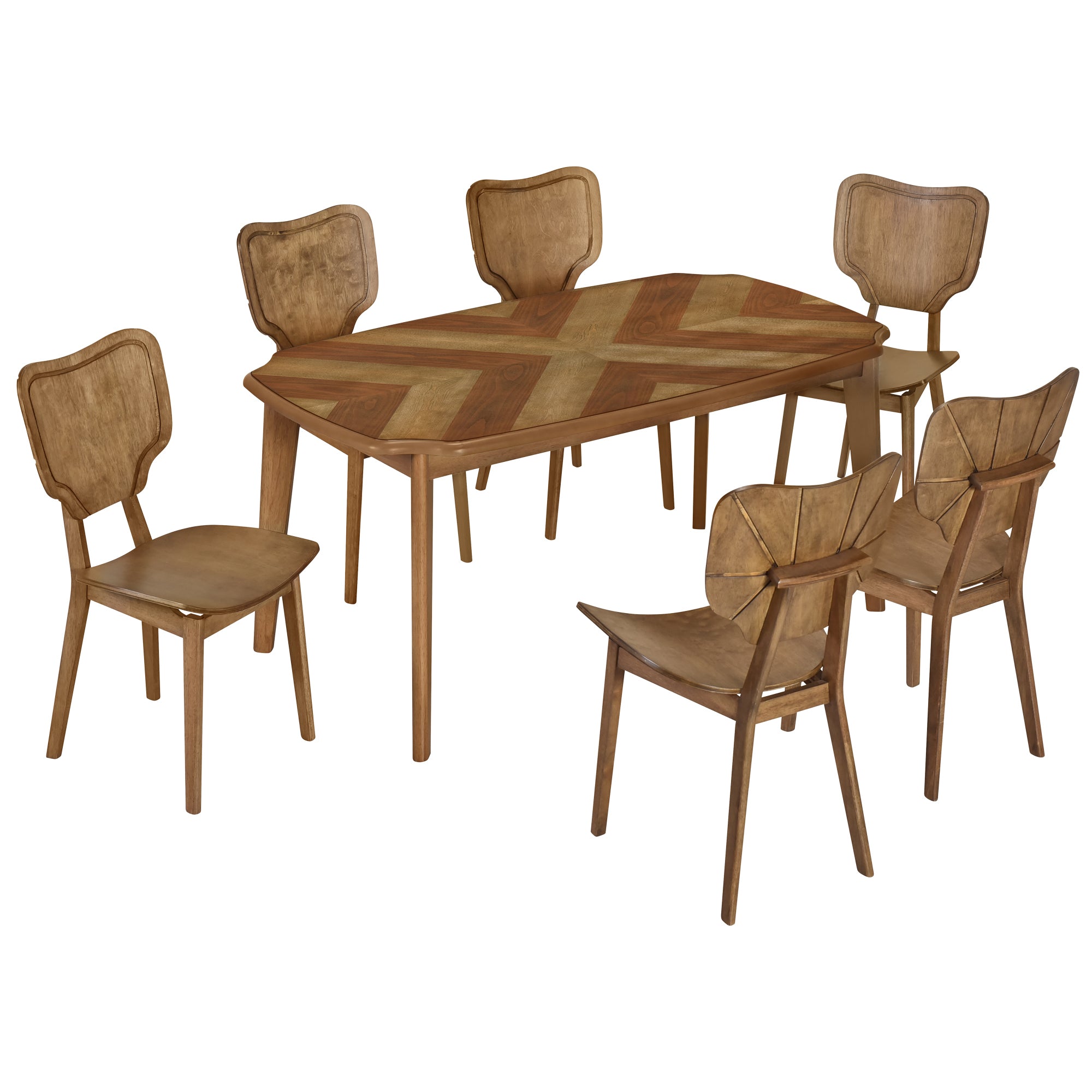 Vintage 7-Pc Dining Set, Brown