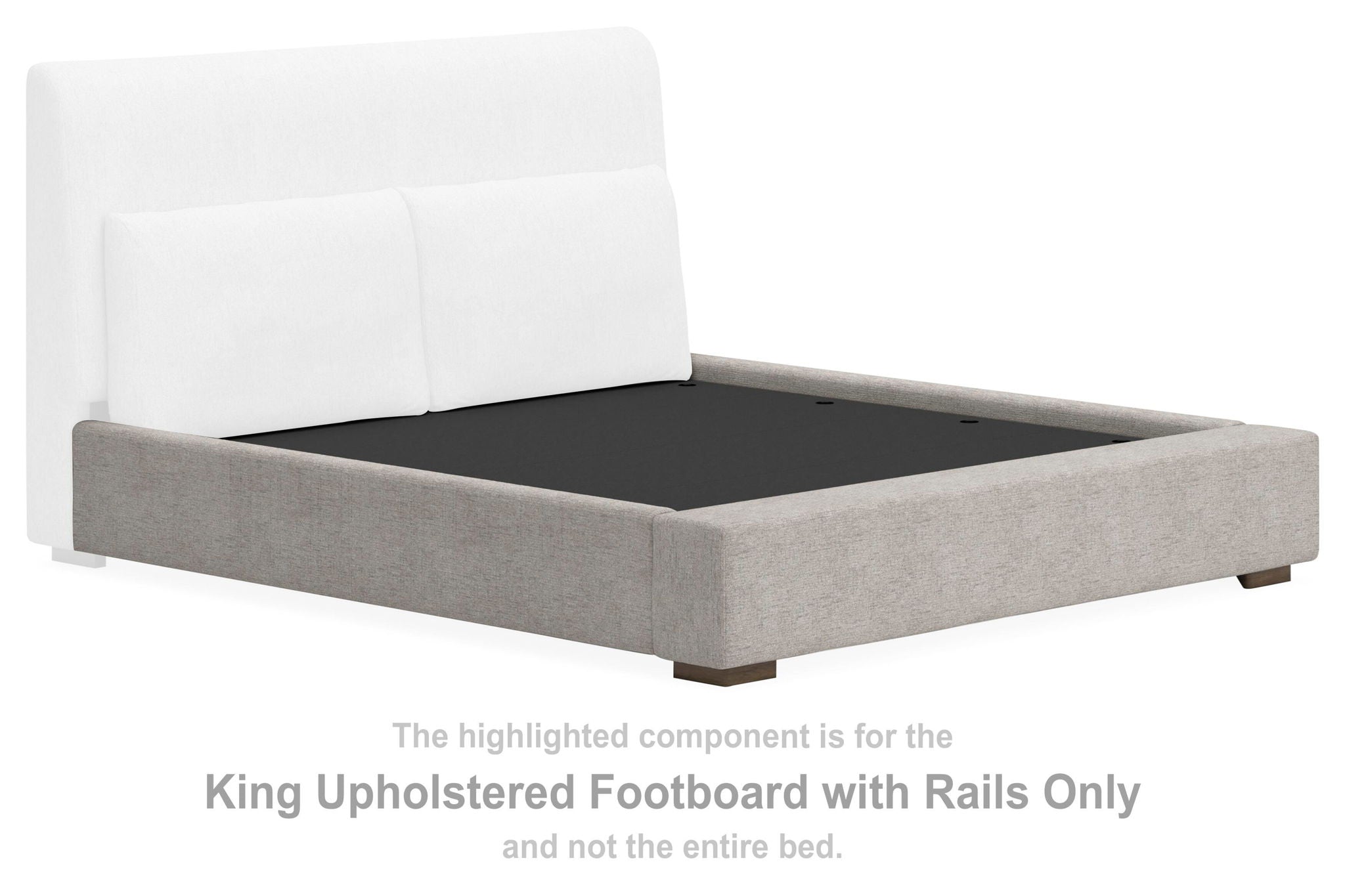 Cabalynn - King Uph Footboard With Rails - Oatmeal