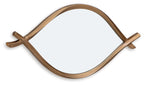 Bartner accent mirror with antique gold frame, diamond-oval design