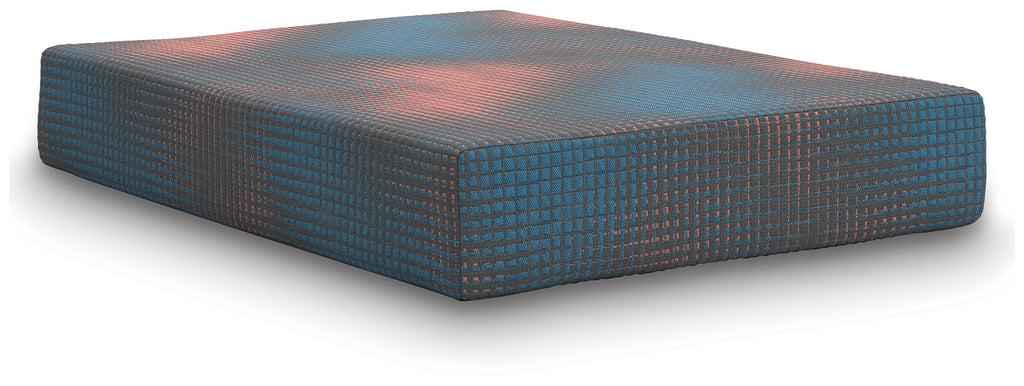 13-inch hybrid mattress in gray, low-profile side with quilted texture