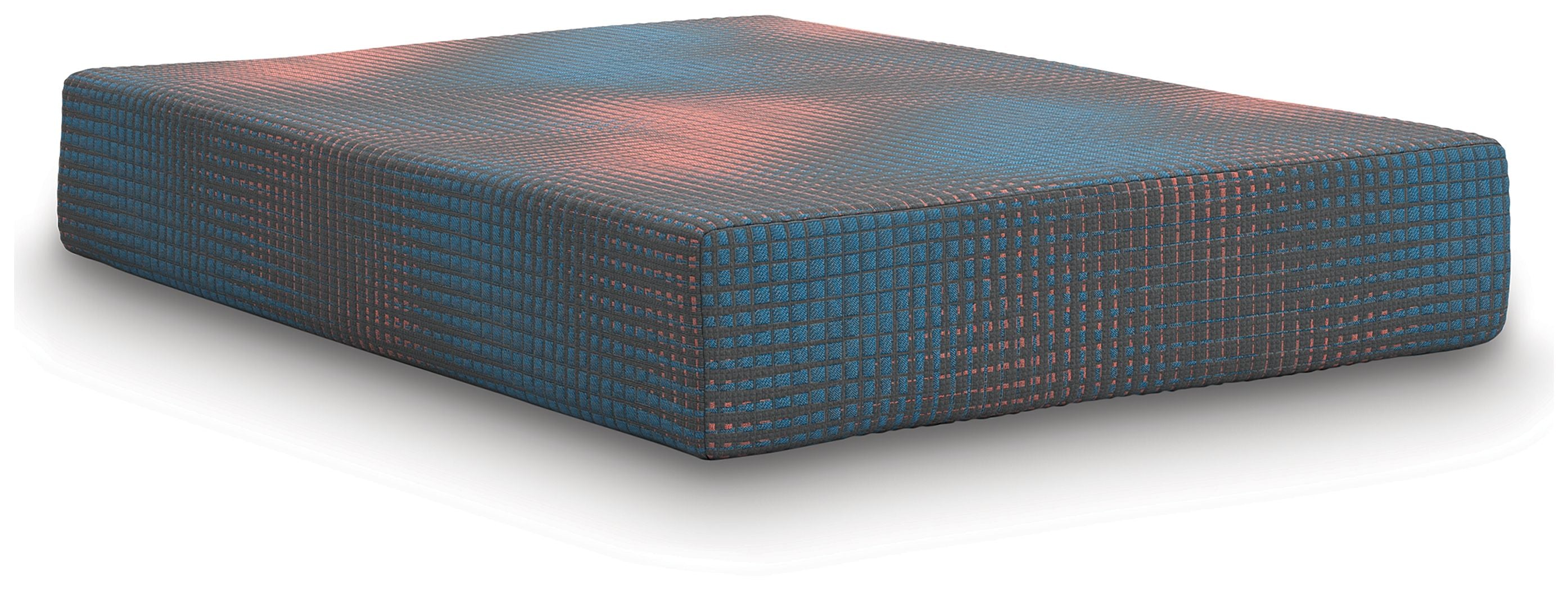 13-inch hybrid mattress in gray, low-profile side with quilted texture