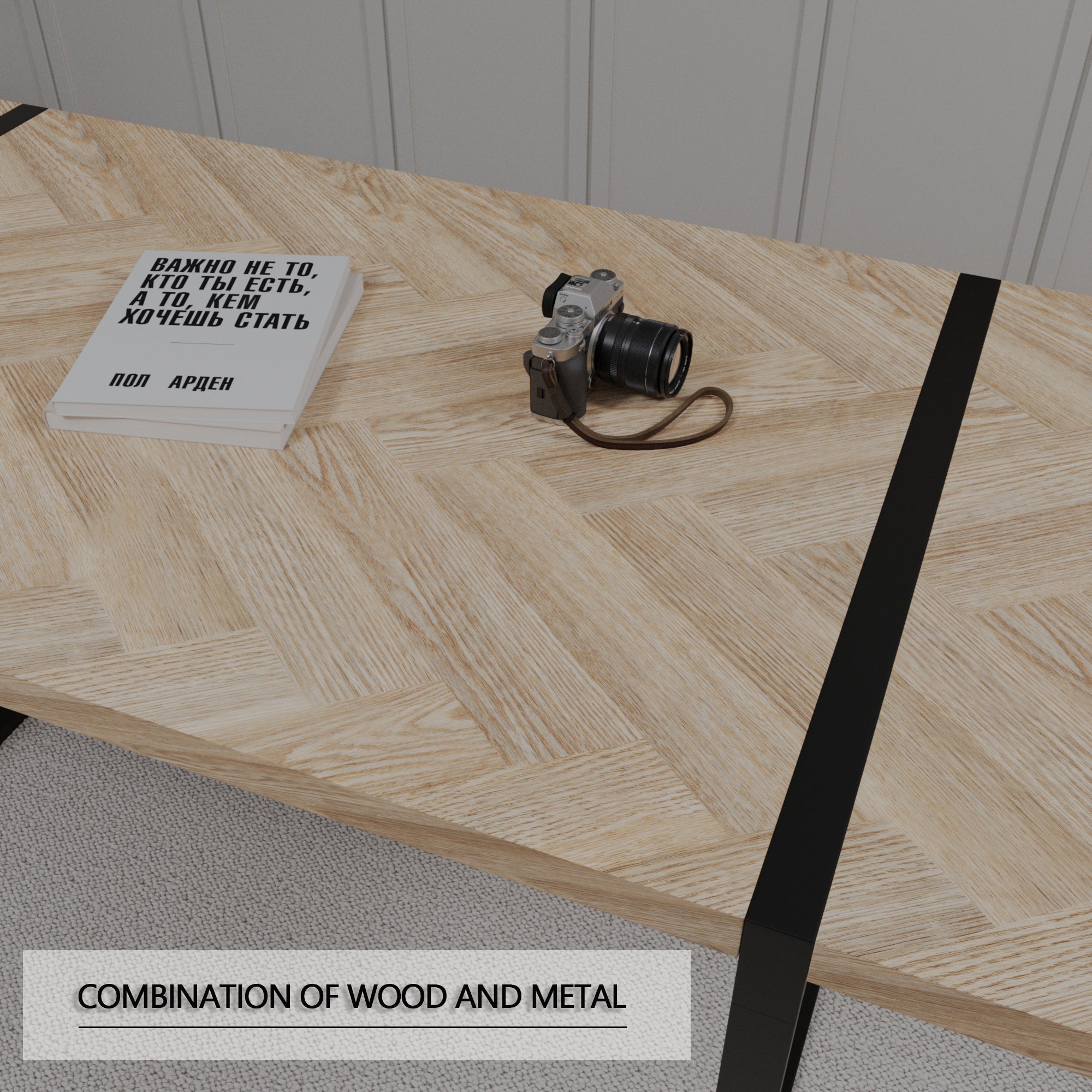 59" Dining Table Set, 4-Piece Industrial Kitchen Table