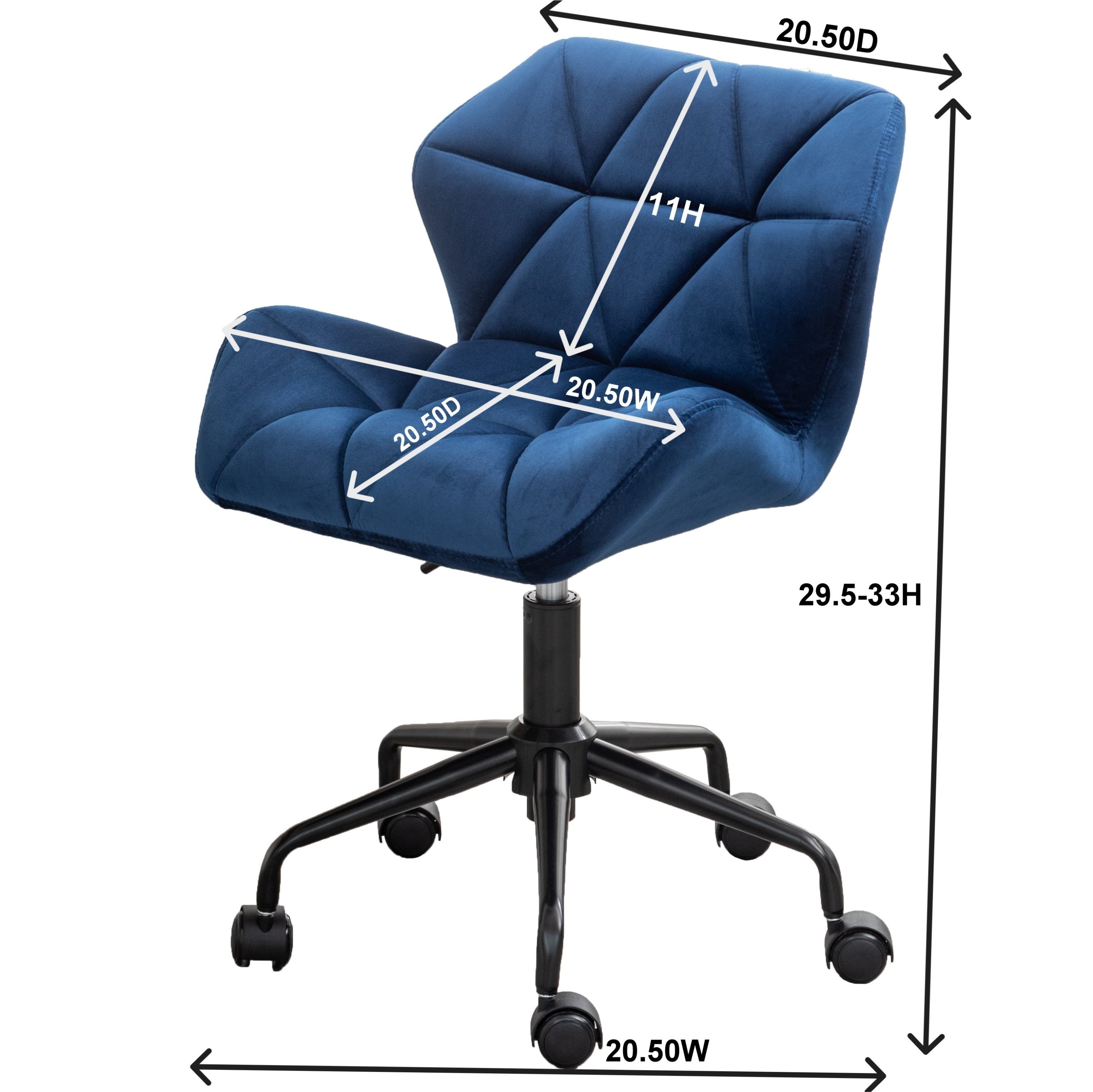 Eldon Diamond Tufted Adjustable Swivel Office Chair- Blue