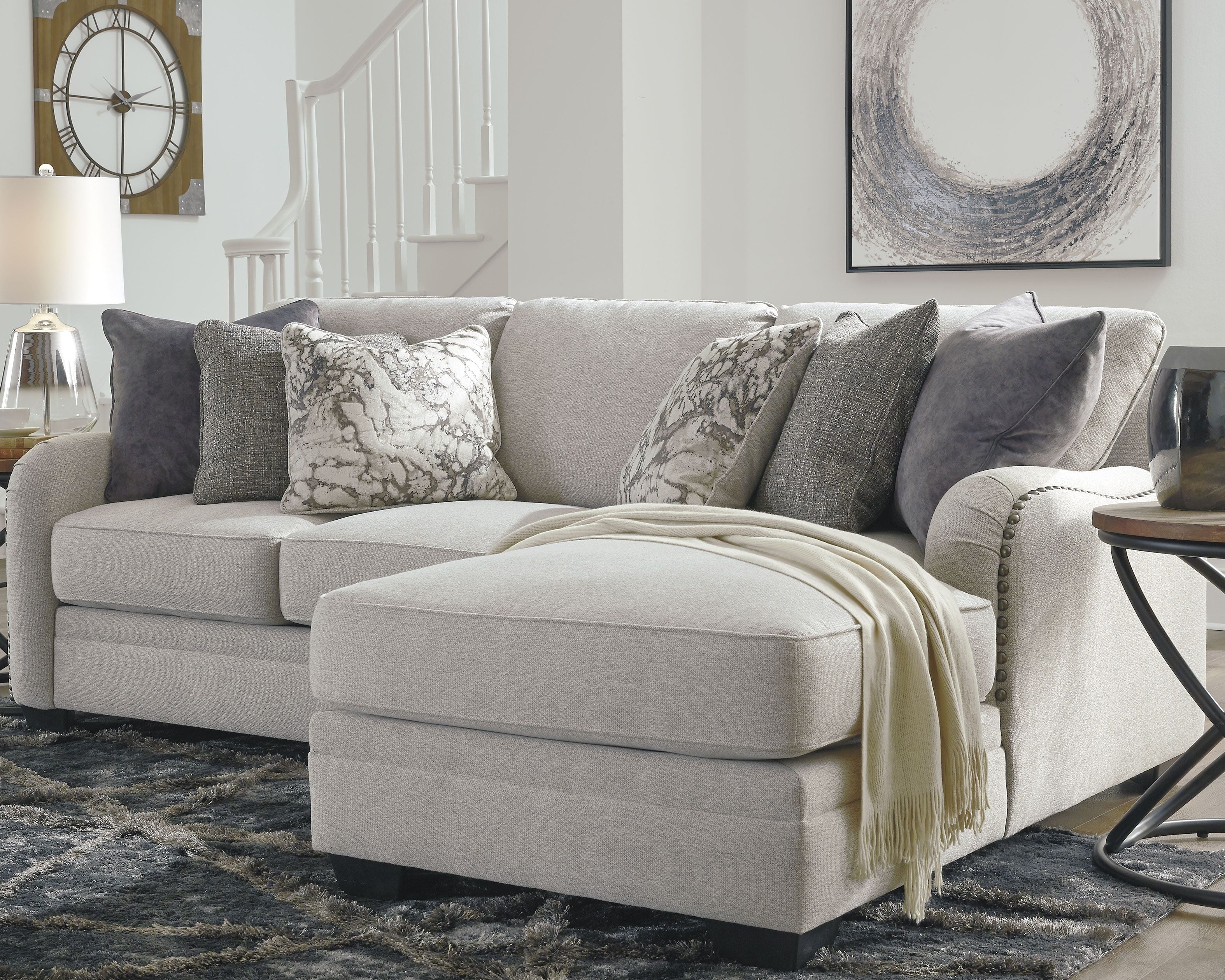 Signature Design by Ashley Dellara Gray Sectional - Transitional, Chic, Comfy