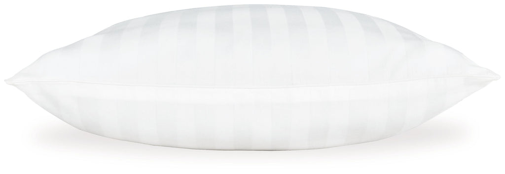 White cotton pillow with smooth striped weave texture