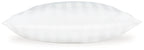 White cotton pillow with smooth striped weave texture