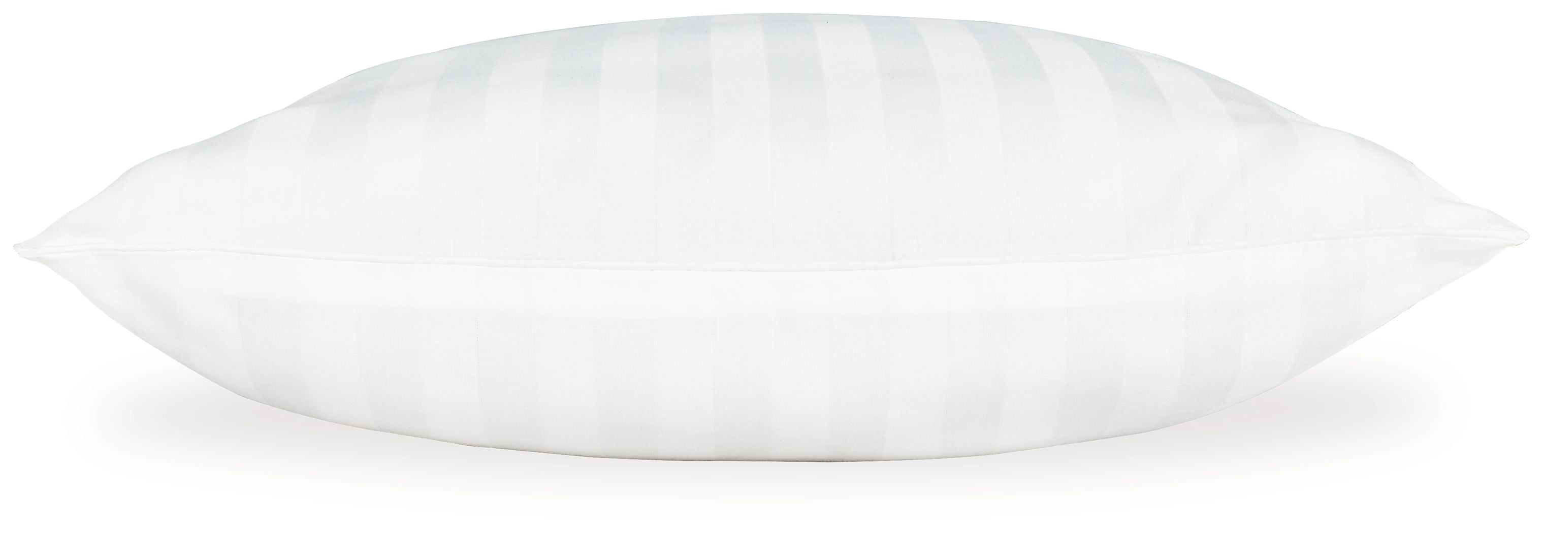 White cotton pillow with smooth striped weave texture