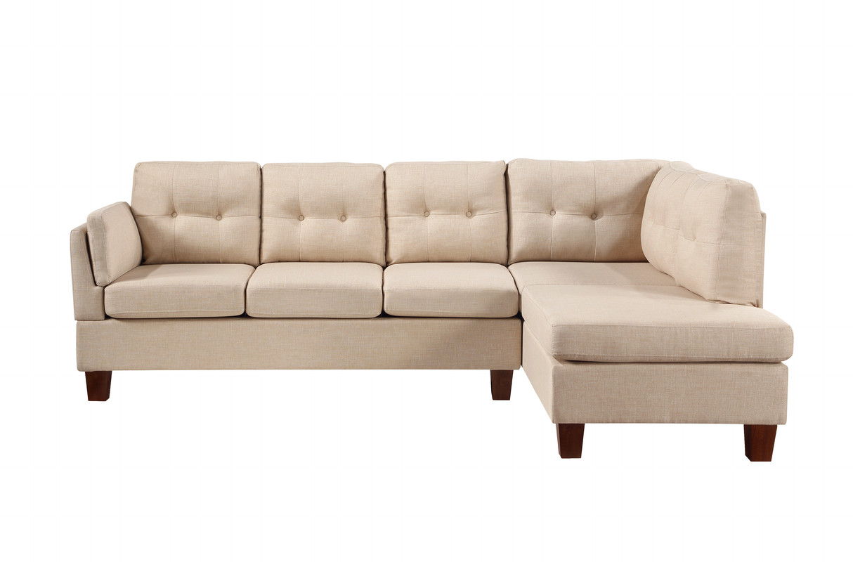 Dalia - Linen Modern Sectional Sofa With Right Facing Chaise