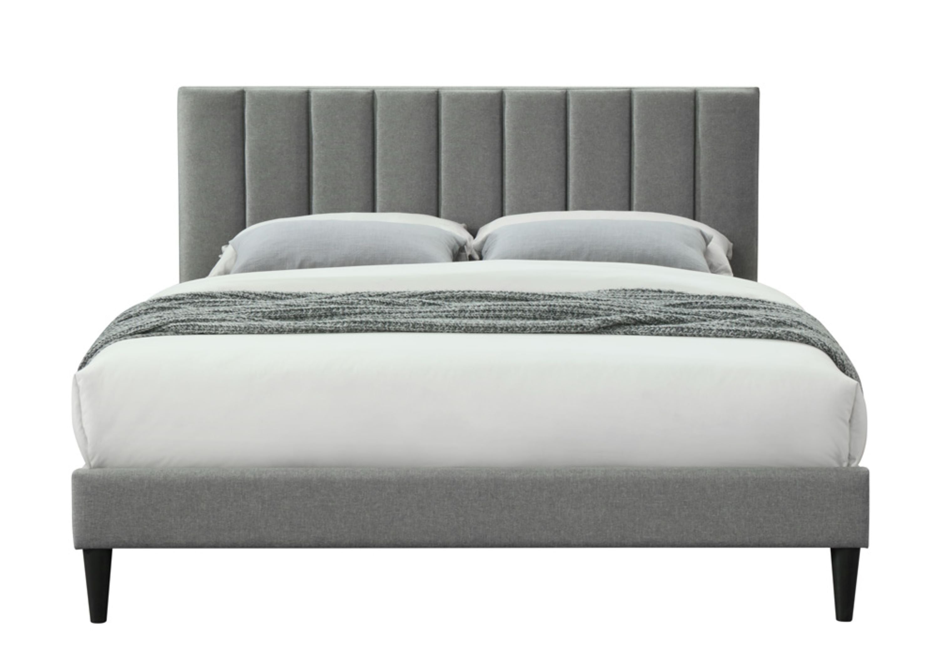 King Channel Bed Frame in a Box with USB Ports - Easy Assembly