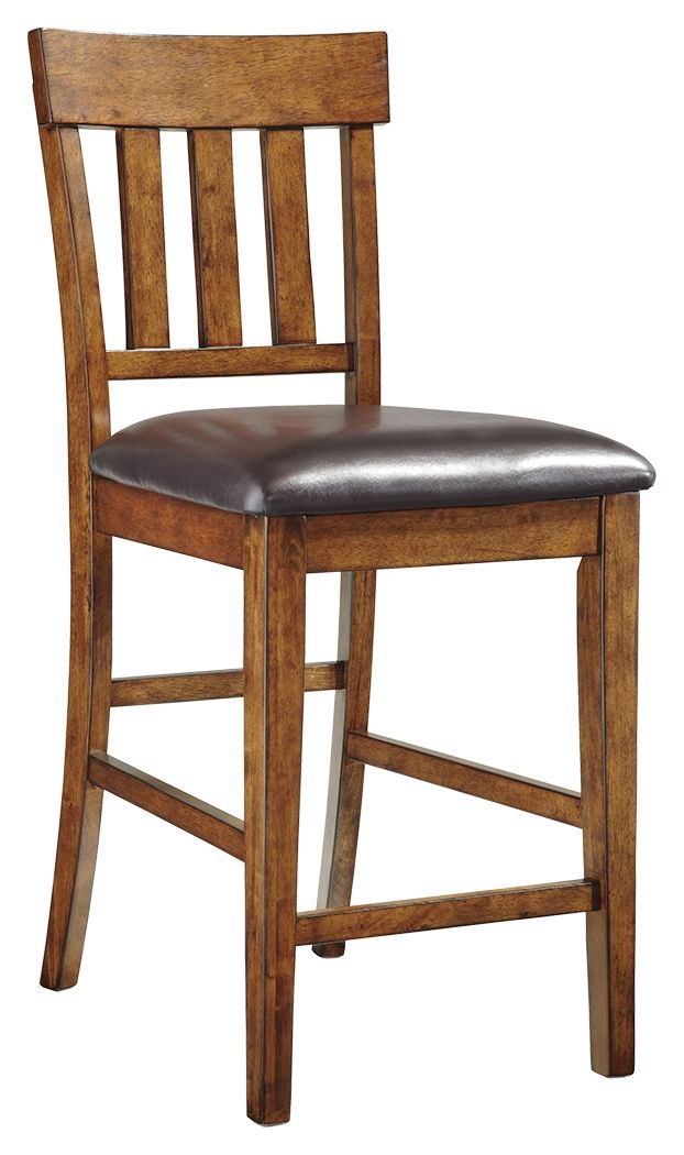 Ralene Medium Brown Upholstered Barstool (Set of 2) - Padded Faux Leather